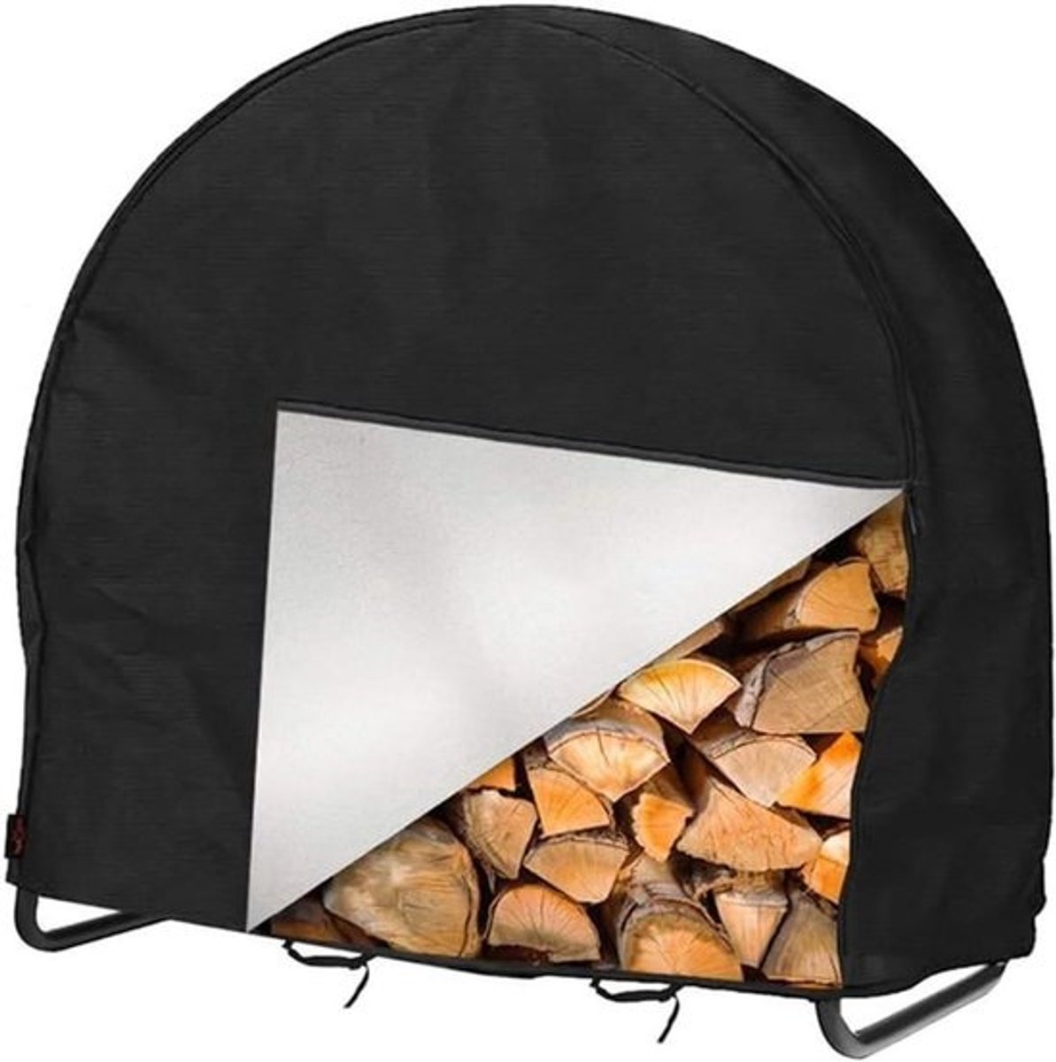 Afdekhoes voor houtstapel - Buitenhoes voor opslag - Bescherming voor opslag - Waterdicht Oxford-materiaal - 122x61x124 cm - Zwart