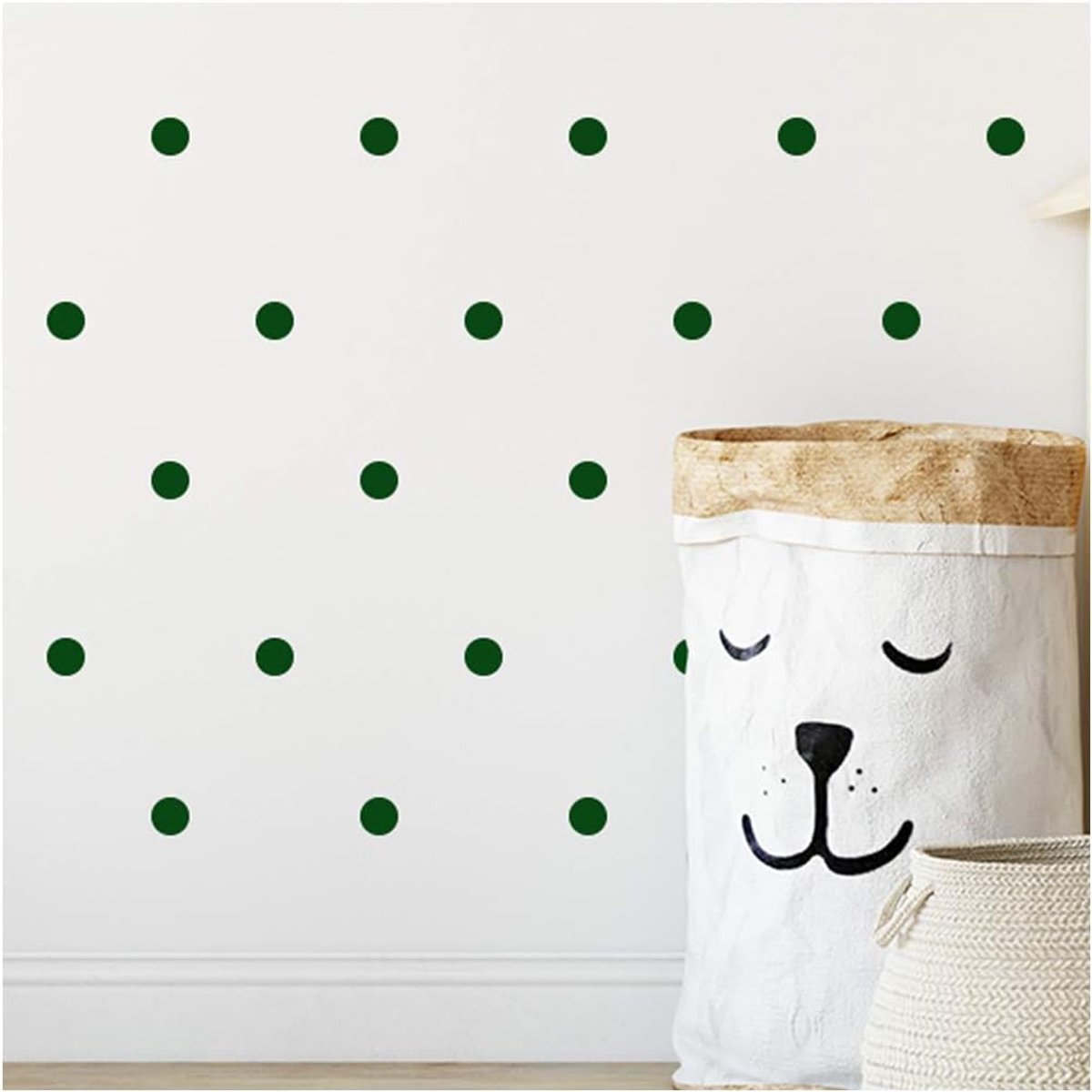 Polka Dot Circles Round Shape Style Decoration Removable Wall Art Vinyl Decal Stickers (Pack of 112) (Dark Green) - ShopVlot