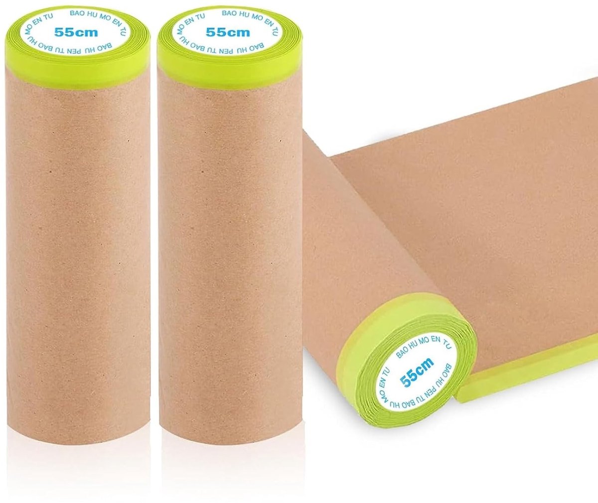 Zelfklevend Afplakpapier, 3 Rollen Beschermpapier van 55 cm x 15 m voor Schilderen, Verven en Ramen Afplakken