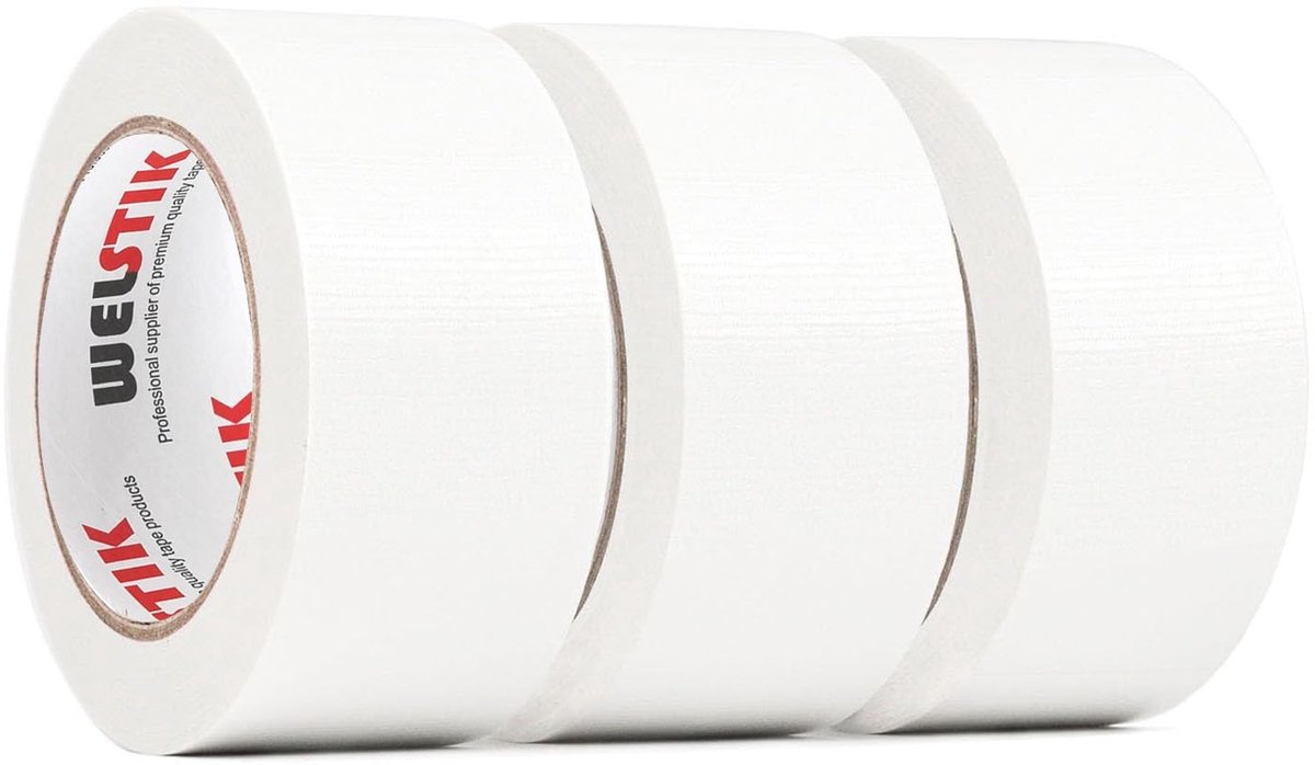 Professionele Duct Tape 3 Pack 48mm x 27m - Waterdichte Tape voor Reparaties, Klussen en Creatieve Projecten, Wit