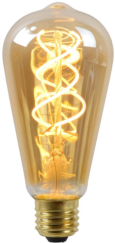 Ampoule à filament transparente avec LED en spirale.