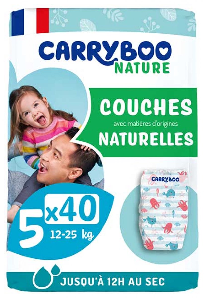 Carryboo Nature Natural luiers maat 5 | 40 stuks