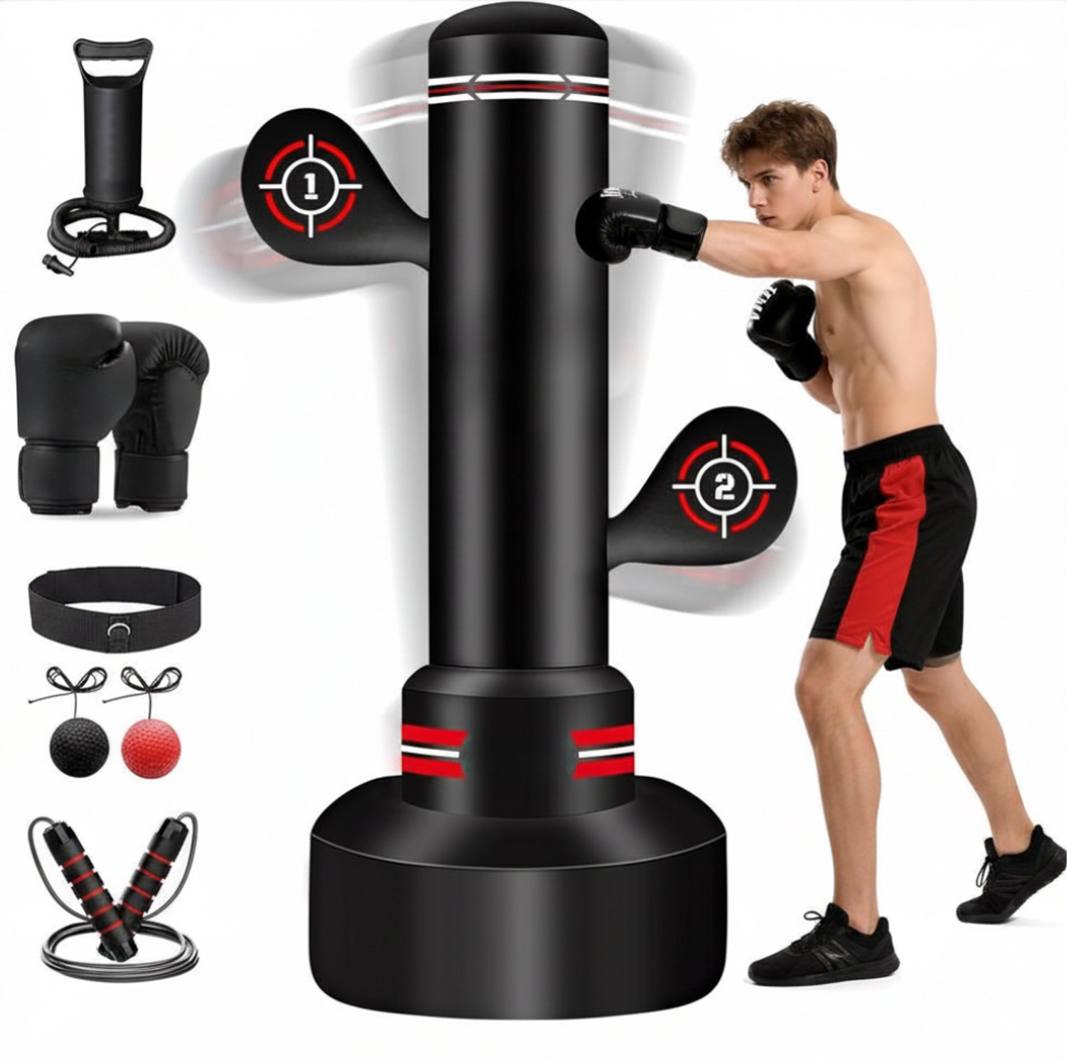 ZRNS® Bokspaal - Bokszak Staand - Staande Bokszak - Boksen en Trainen - 180 cm