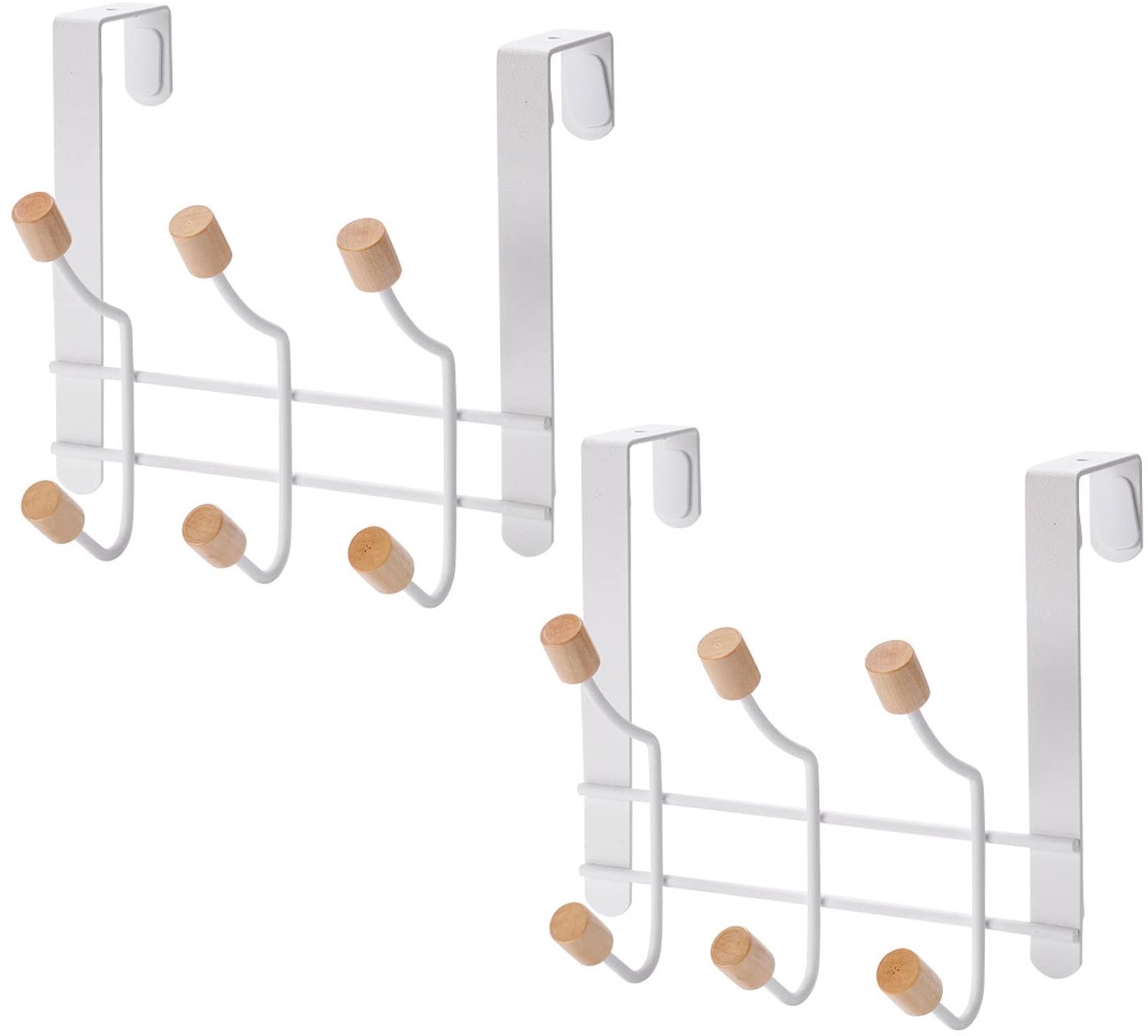 Suuwwn deurhaak voor hangende jas haken deurjas haken voor deur kast haken keuken badkamer hal slaapkamer jas haken deur kast kast met 6 haken 2 set g