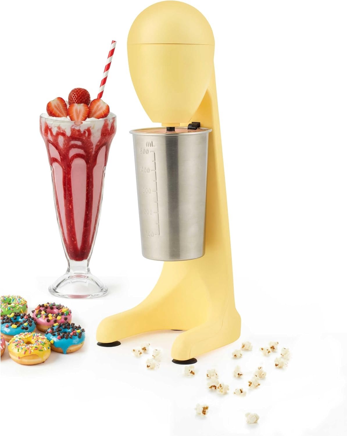 QEVA Milkshake Machine - Blender - Smoothiemaker - Geel - 15cm x 14cm x 38cm