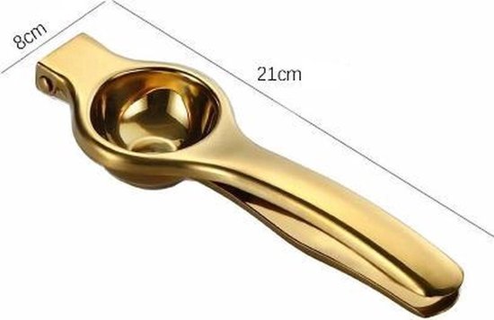 Citroenpers - Handmatige citruspers - Limoenpers - Handpers citrusvruchten - Lemon squeezer - Goudkleurig - RVS - 20 cm - Jonyx — afbeelding 5