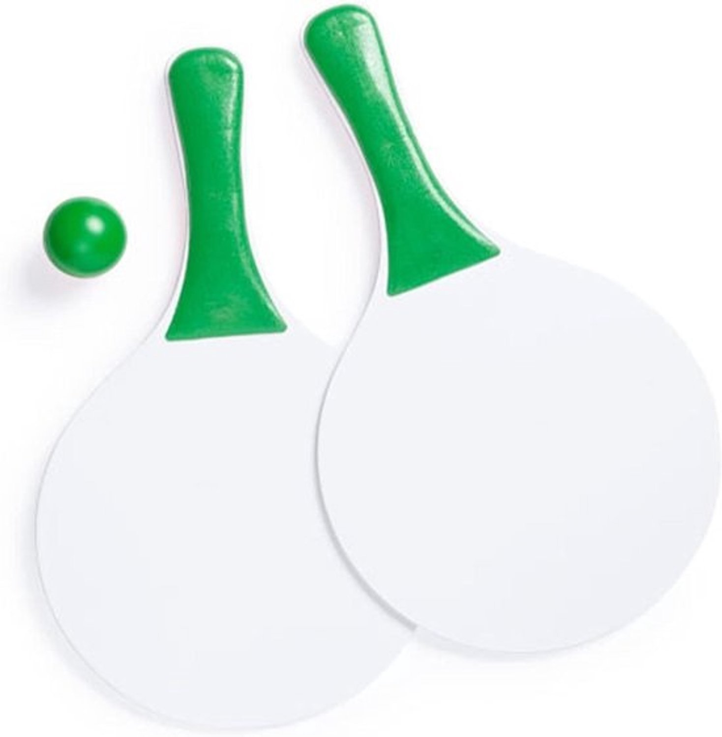 Strandknuppels Set - Strandtennis Hout - Zomerse Spelletjes - Natuurlijk Hout - 19 x 33 cm - Groen