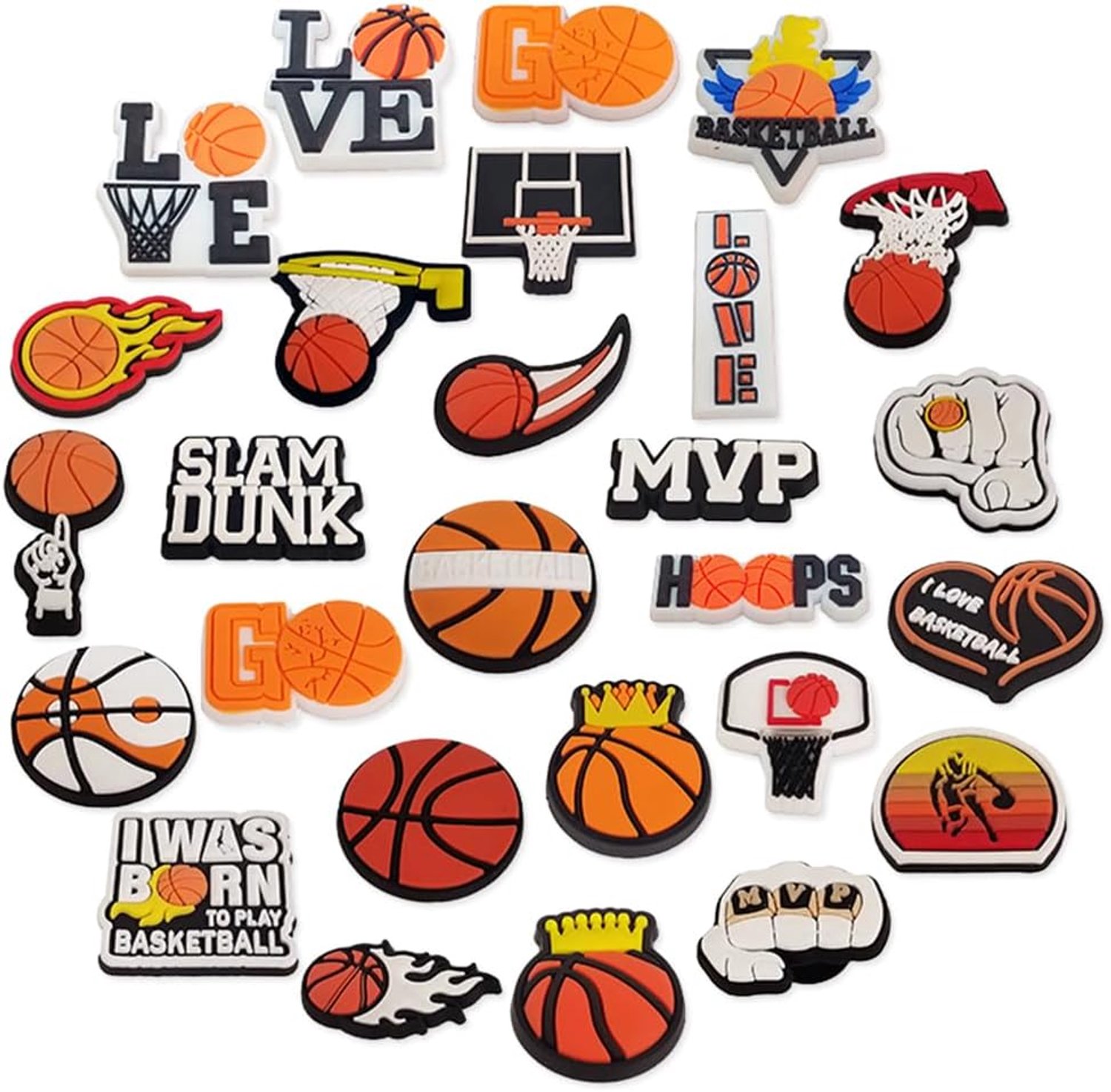 Schoenaccessoires - PVC cartoon charms - basketball thema - ideaal voor jongens en meisjes - ShopVlot