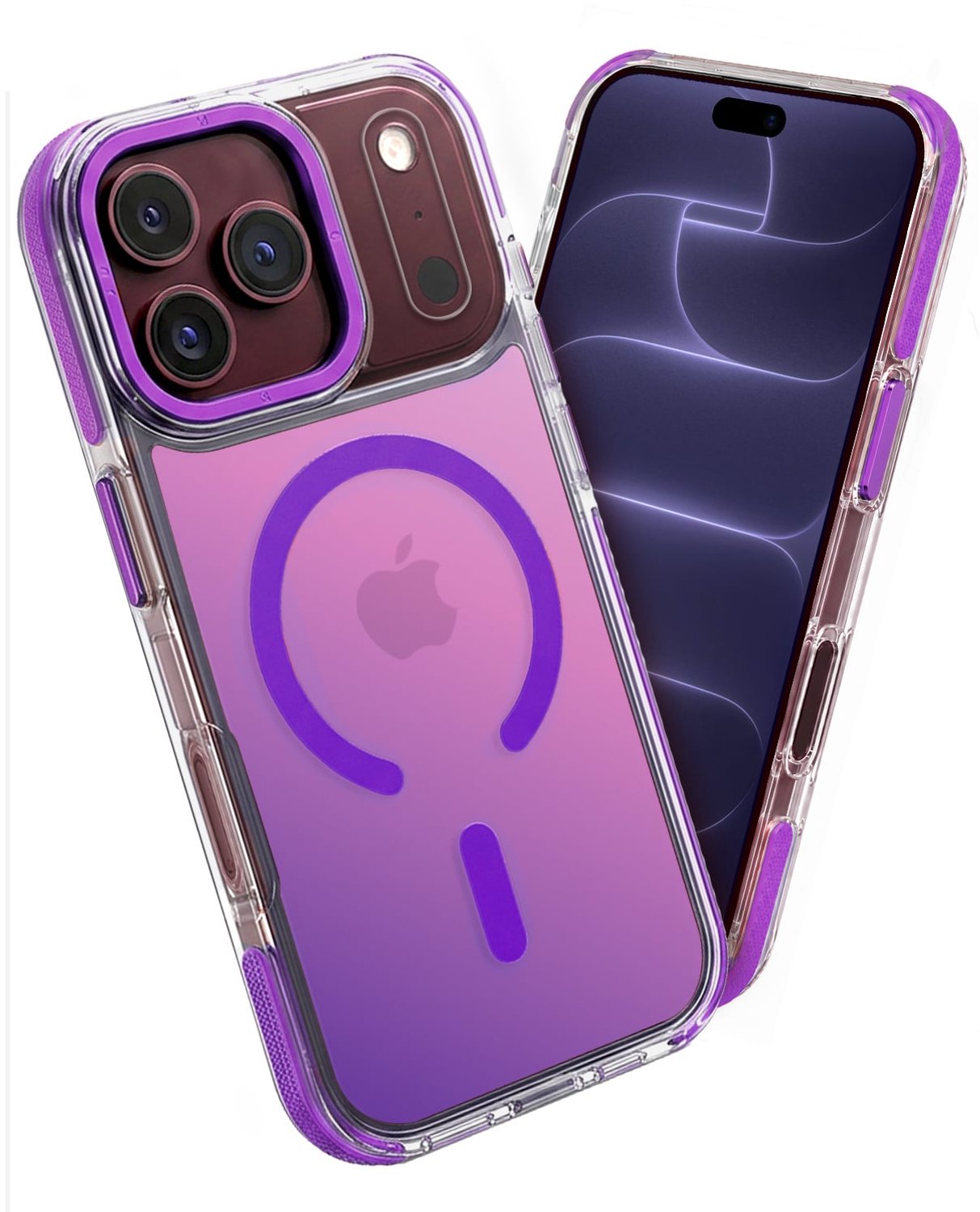 Hoesje - Geschikt voor Apple iPhone 18 Pro Max - Magsafe Compatible - Holographic - Sterk & Shockproof - Back Cover - Telefoon Hoes Shockproof - Shock Proof Case - Telefoonhoes - Paars