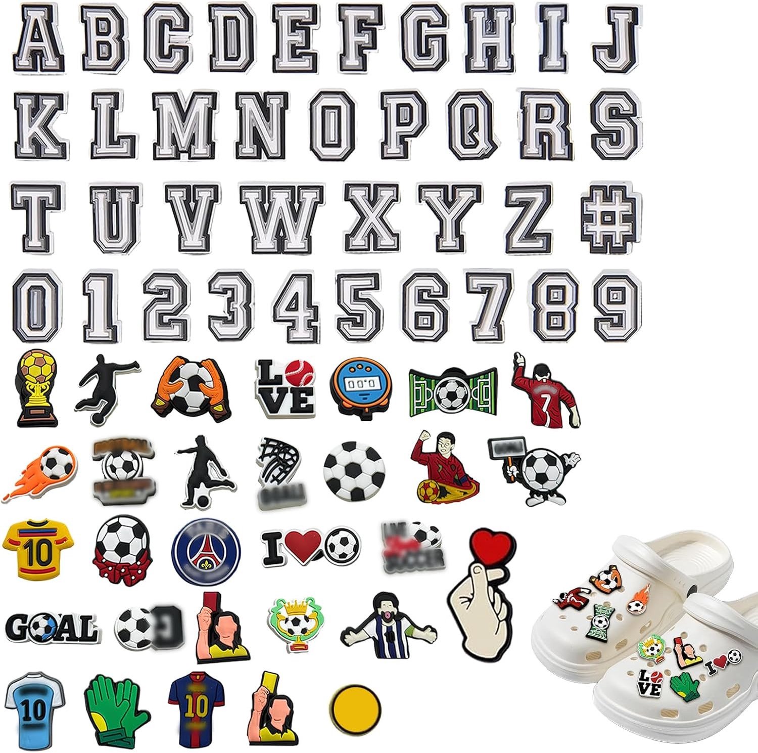 Schoenbedels - Kleurrijk - 2-3 cm - PVC Decoratie voor Voetbalfans