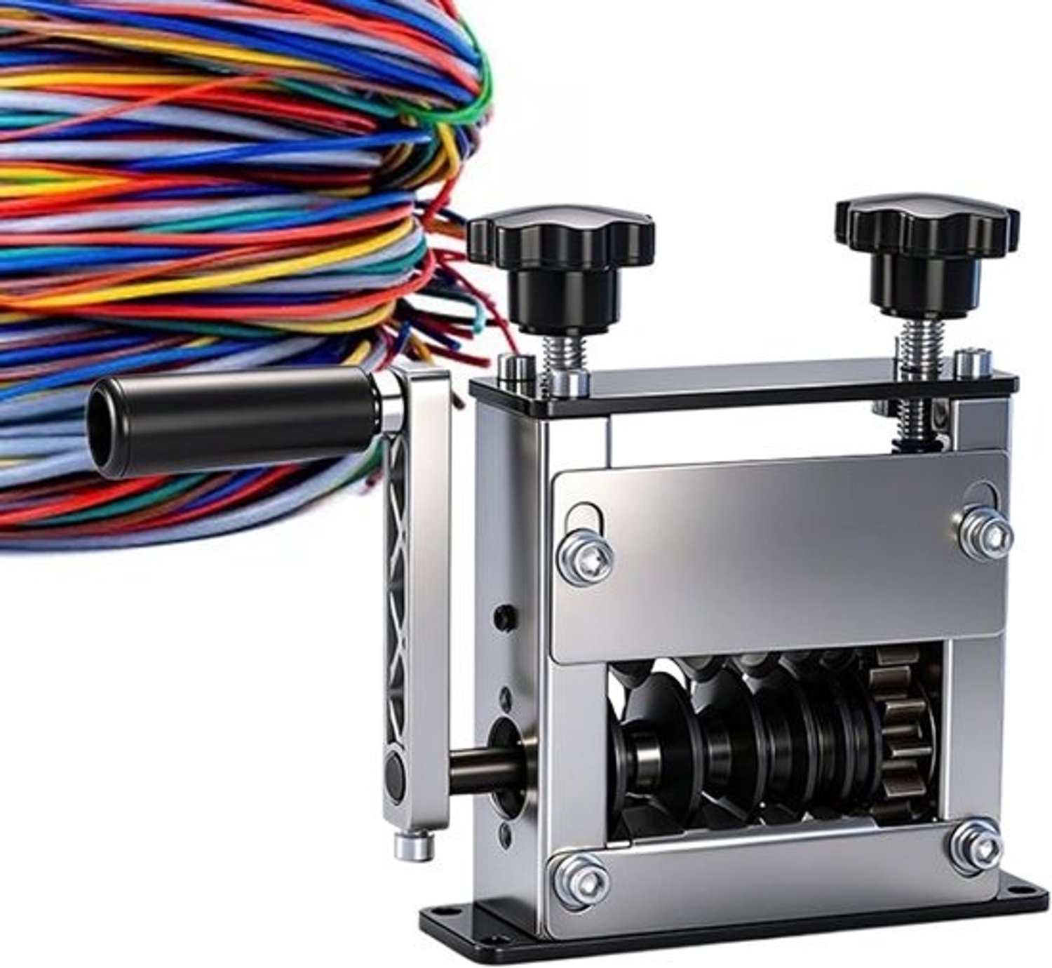 Koperdraad Stripmachine - Draadstripper Apparaat - Efficiënt Draden Strippen - Verstelbaar 1-17 mm Bereik - 16x14x5.5 cm - Zilver