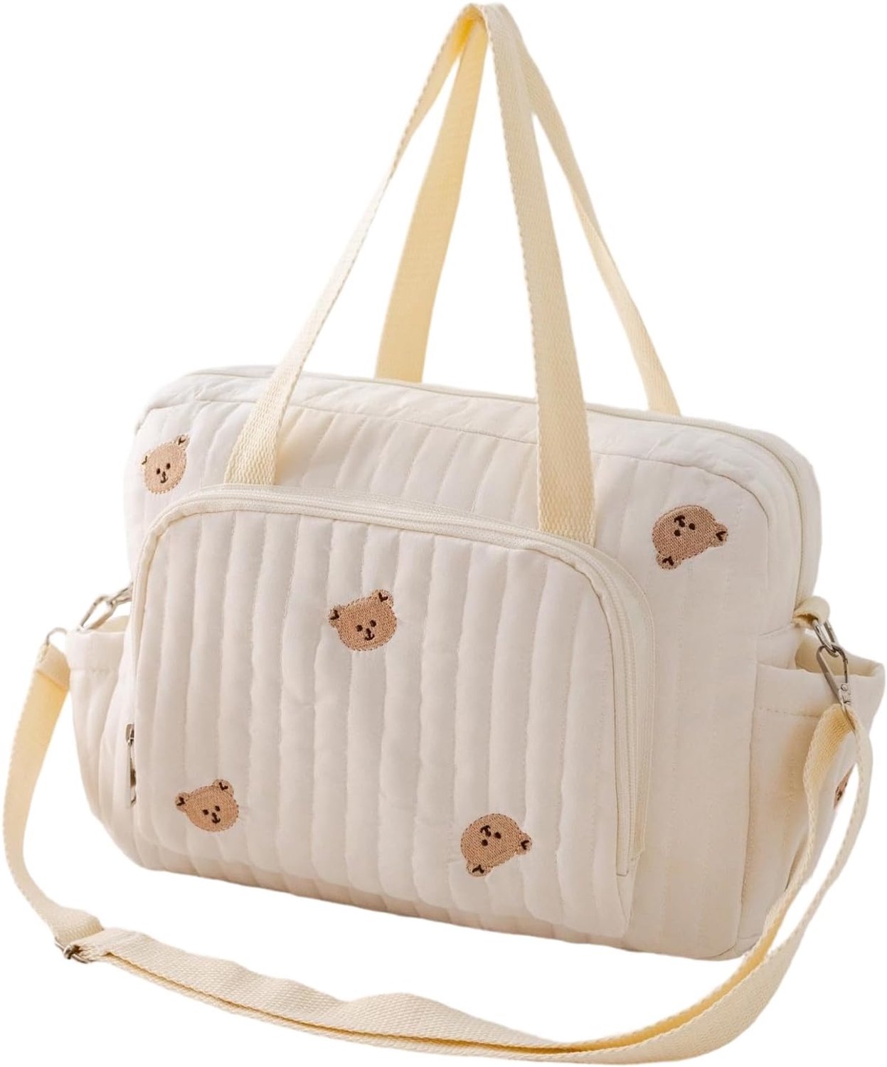 Portable Travel Diaper Bag, Hospital Bag, Bear Pattern Cute Duffle Bag for Women, Large Baby Diaper Bag and Hospital - ShopVlot