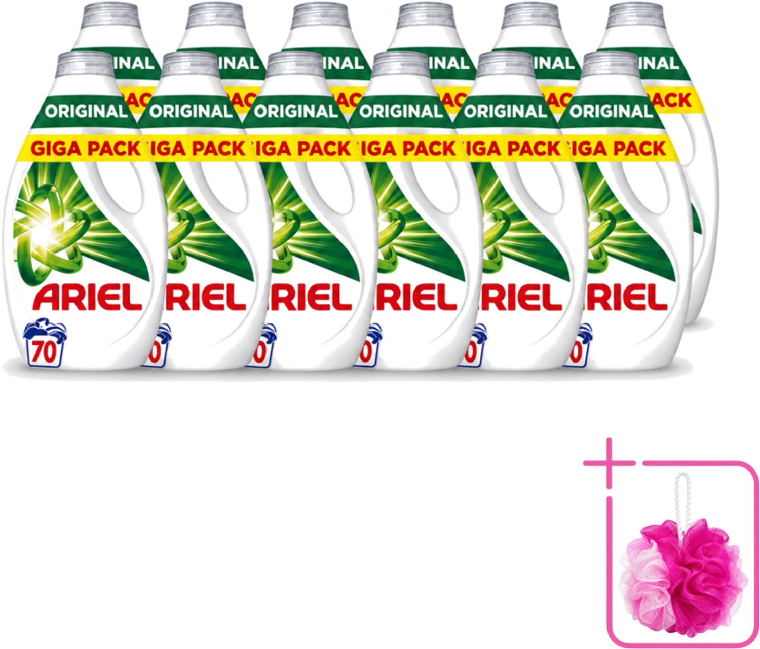 12 x Ariel – Vloeibaar Wasmiddel – Original – 3150 ml – 70 wasbeurten - Bulkverpakking - Vloeibaar wasmiddel - Douchemop - Vlekverwijdering