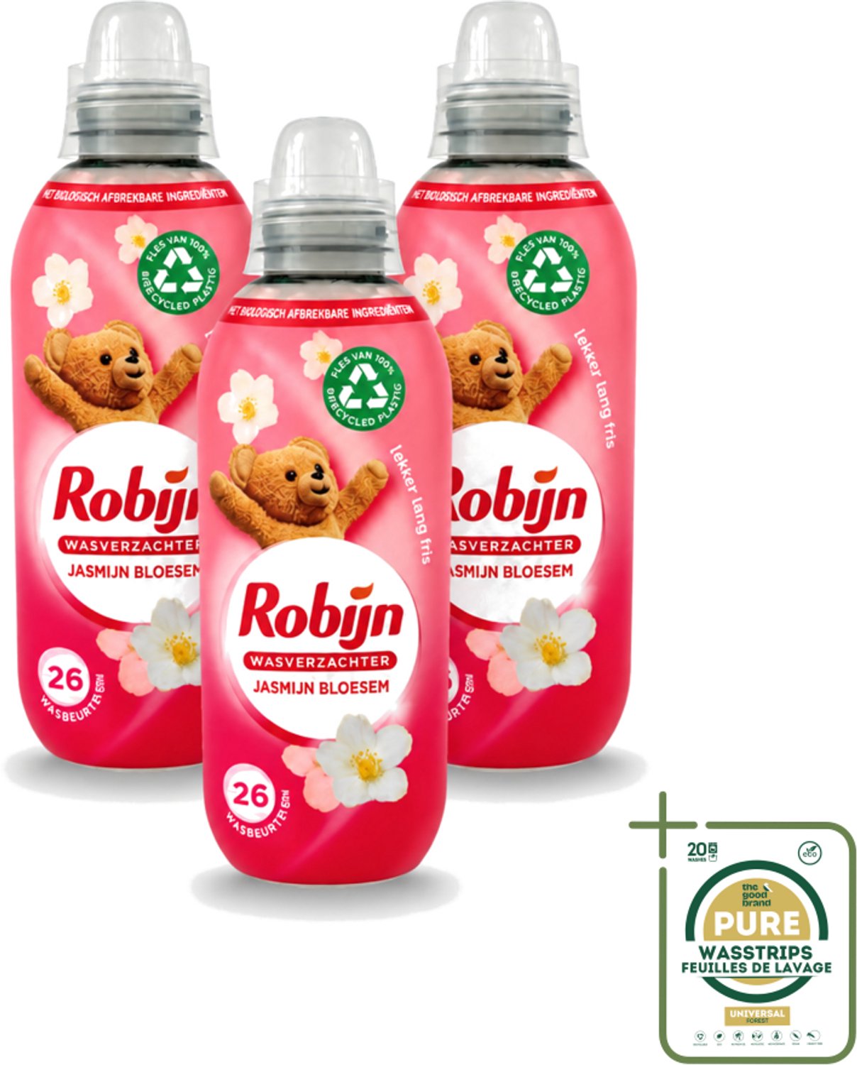 3 x Robijn – Wasverzachter – Jasmijn Bloesem – 650 ml - Wasstrips - Wasverzachter Jasmijn Bloesem - Wasverzachter - Wasverzachter Jasmijn - Wasverzachter Voor Kleding - Wasverzachter Voor Was