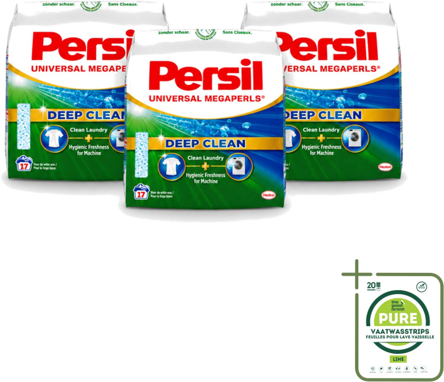 3 x Persil Universal Megaperls - Waspoeder - Witte en Gekleurde Was - 17 Wasbeurten - Grootverpakking - Vaatwasstrips - Waspoeder - Was - Wasmiddel - Wasbeurten - Vlekverwijdering