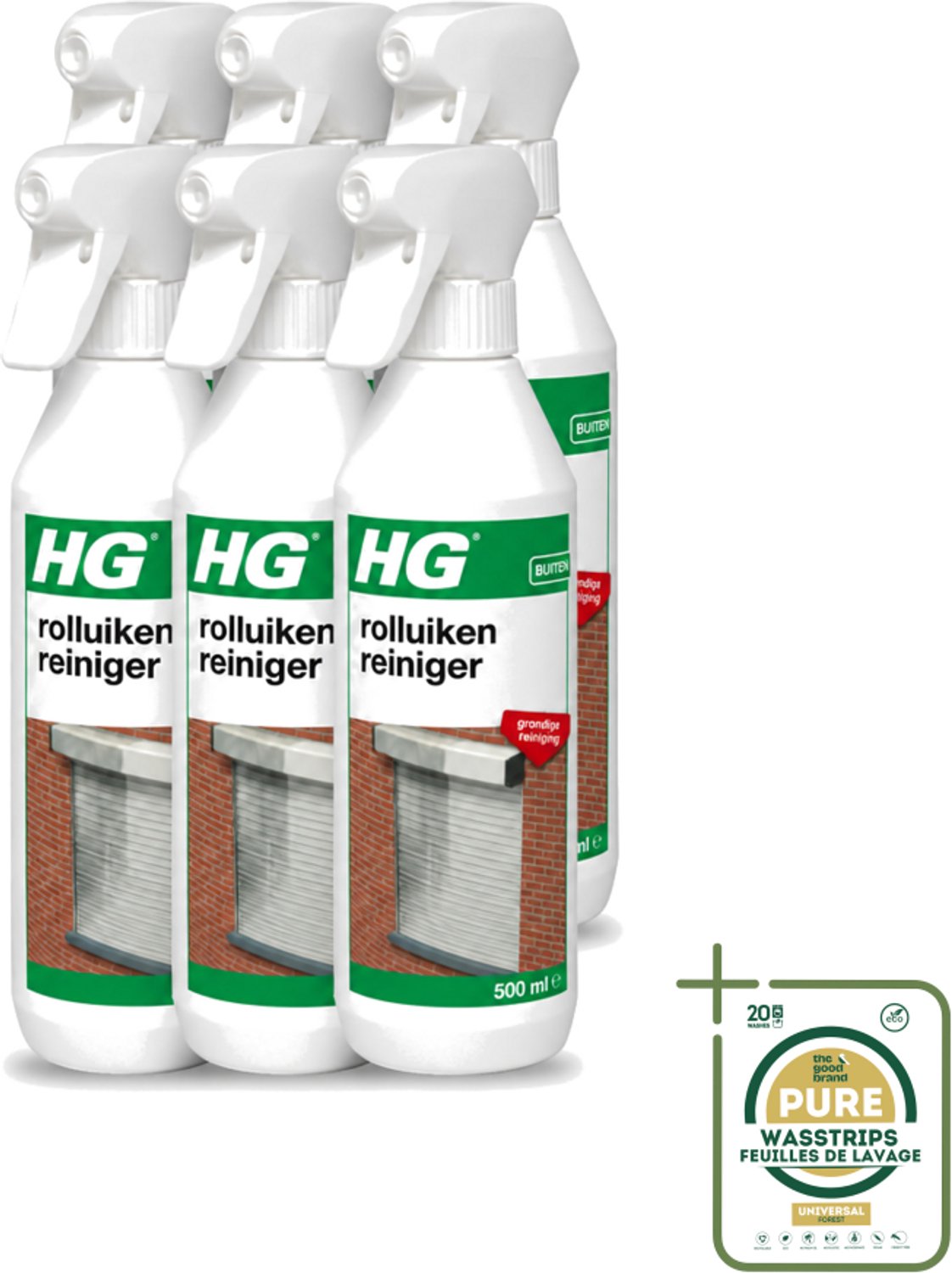 6 x HG - Rolluikenreiniger - Grondige Reiniging - 500 ml - Rolluiken Reinigen - Rolluiken Reiniger - Rolluik Reinigen - Rolluik Reinigingsproduct - Rolluik Reinigen Zonder Krassen