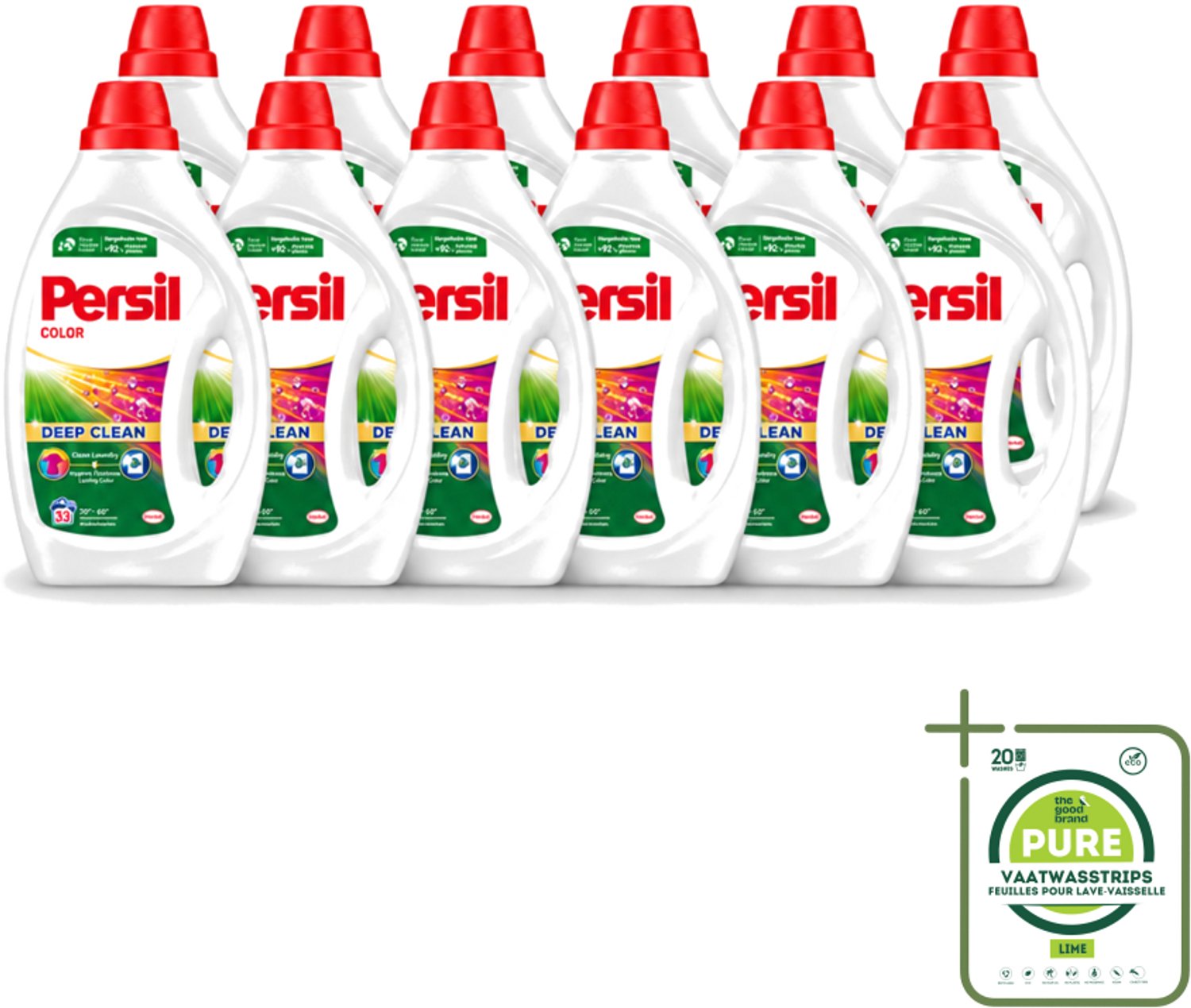 12 x Persil Color - Vloeibaar Wasmiddel - Gekleurde Was - 33 Wasbeurten - Grootverpakking - Vaatwasstrips - Persil Color Gel - Vloeibaar Wasmiddel - Gekleurde Was - Vlekverwijdering - Wasmachine Frisheid
