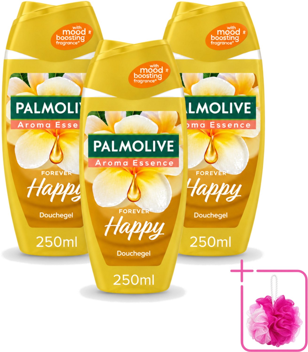 3 x Palmolive - Arroma Essence - Douchegel - Frangipani & Neroli - Forever Happy - 250 ml - Bulkverpakking - Douchegel - Douchemop - Frangipani