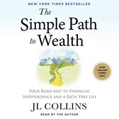 Boekomslag: The Simple Path to Wealth door JL Collins met een illustratie van een weg naar de bergen en een gouden zegel.