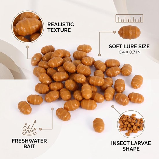 Visaas, zacht kunstaas van kunststof, drijvend aas, pop-up aansluitingen, zoet en zout water, pellets voor - ShopVlot — afbeelding 5