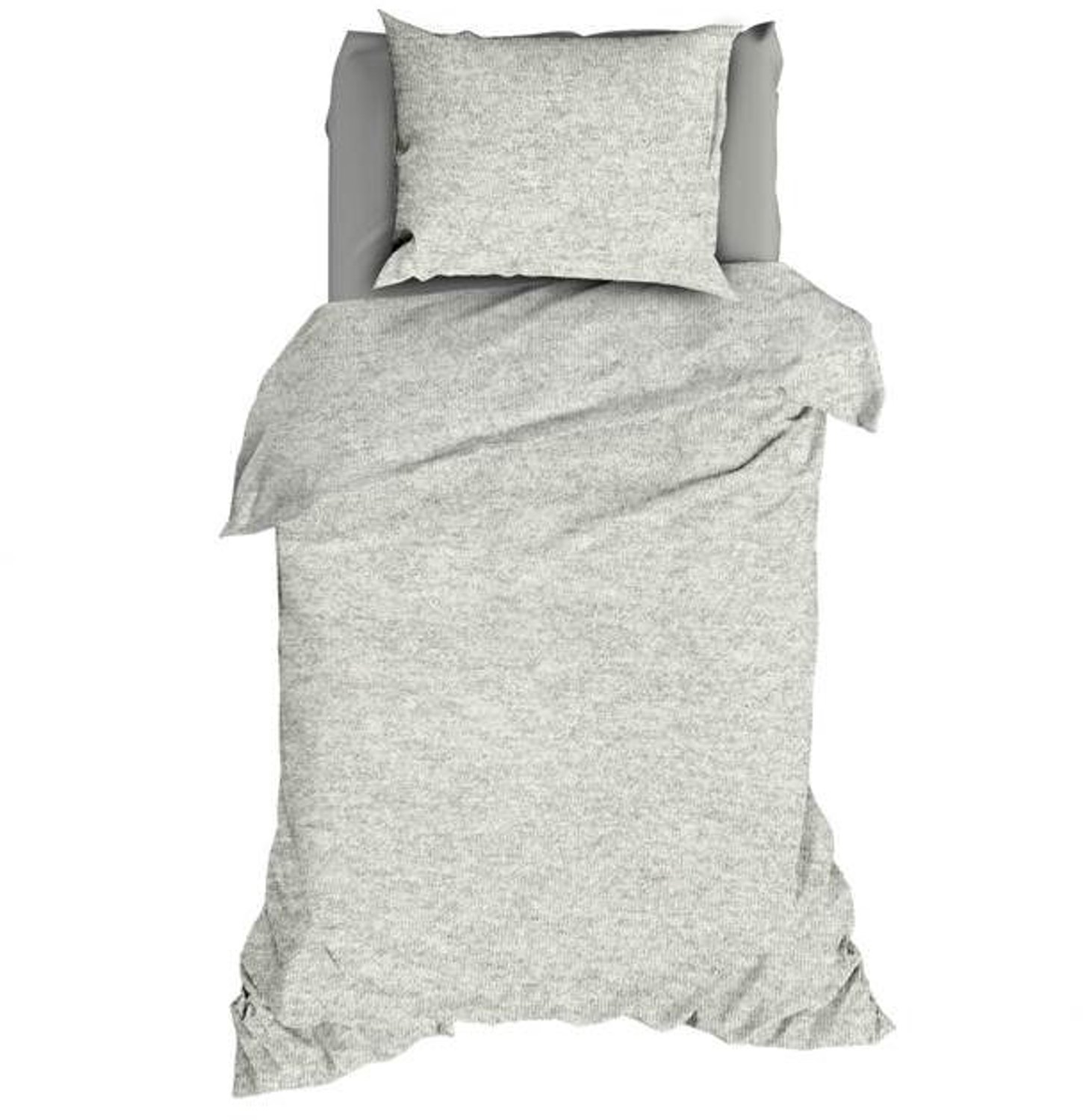 Romanette Melange Dekbedovertrek - Eenpersoons - 140x200/220 cm - Silver
