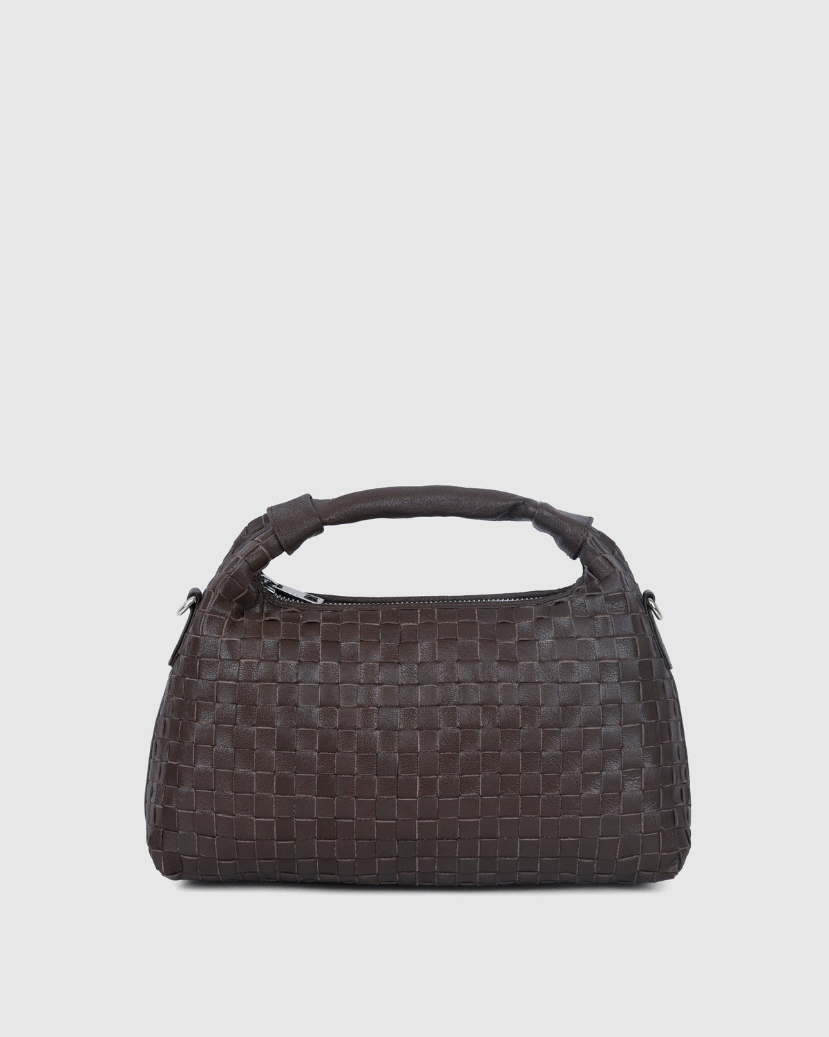 Núnoo Dandy Air Gevlochten Leren Tas - Donkerbruin