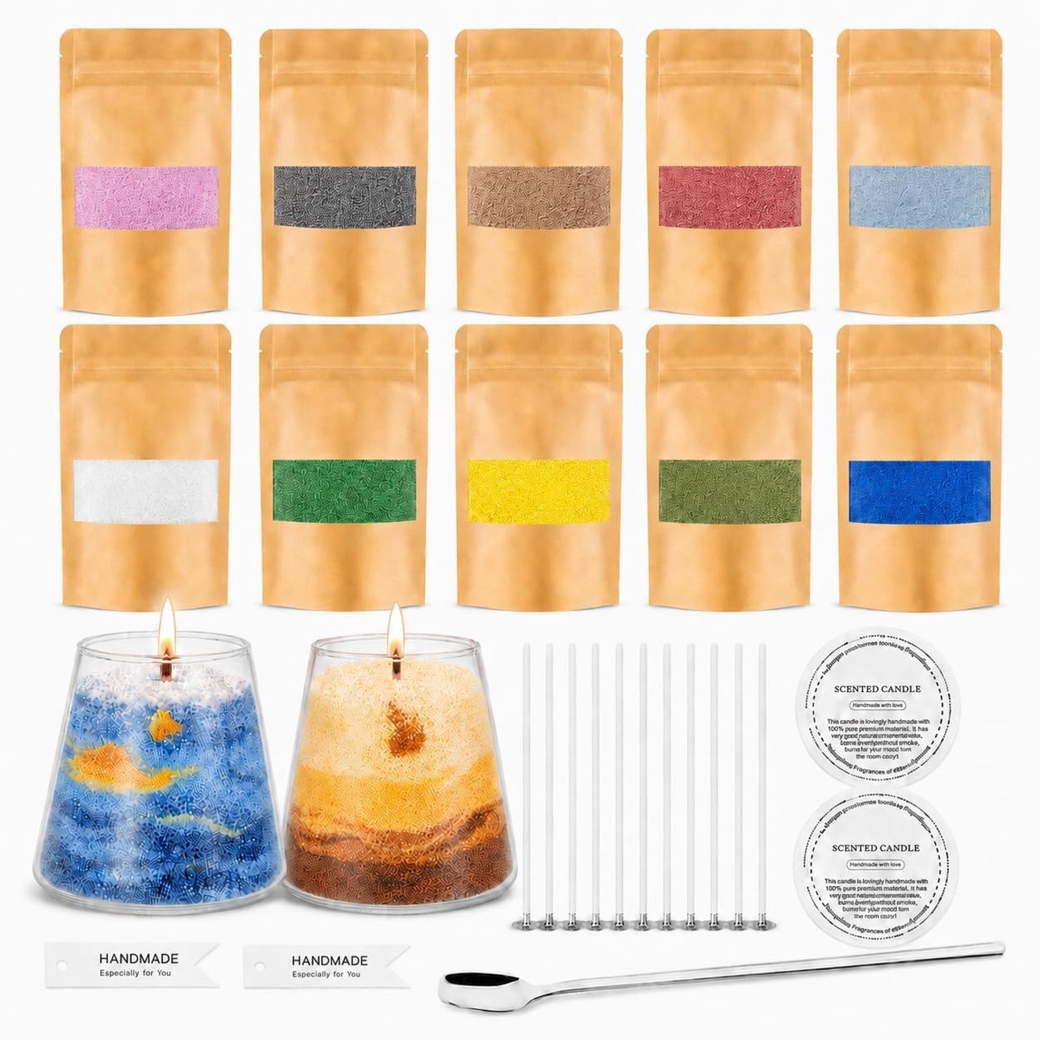 Kaarsenmaakset - Multikleur - 500 g Wasgranulaat - Creatieve Doe-Het-Zelf Set voor Volwassenen