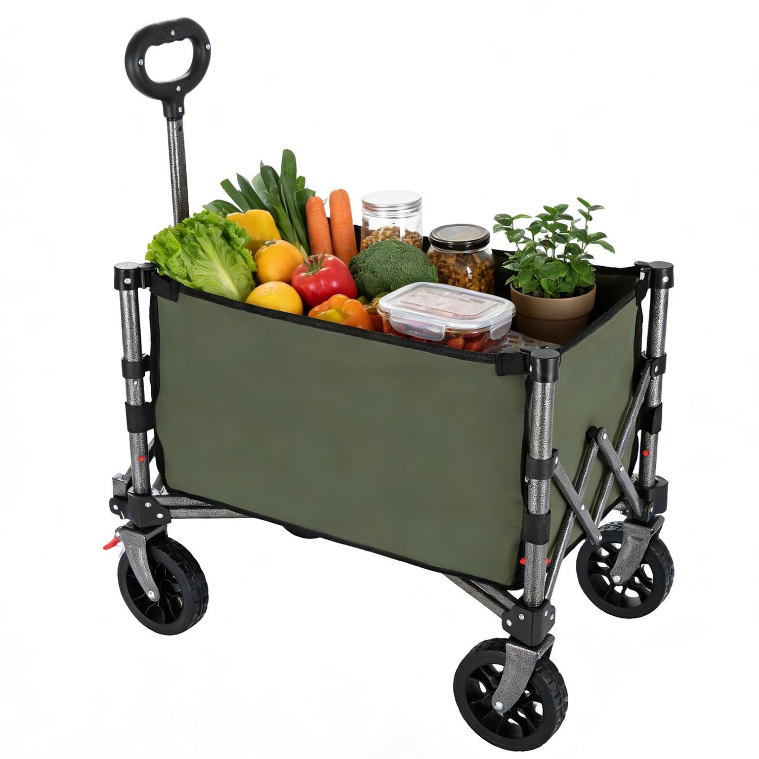 YEAUPE PRO Compacte opvouwbare campingtrolley 70 l, mini-zijopenende, opvouwbare festivalwagen met 6 inch smalle - ShopVlot