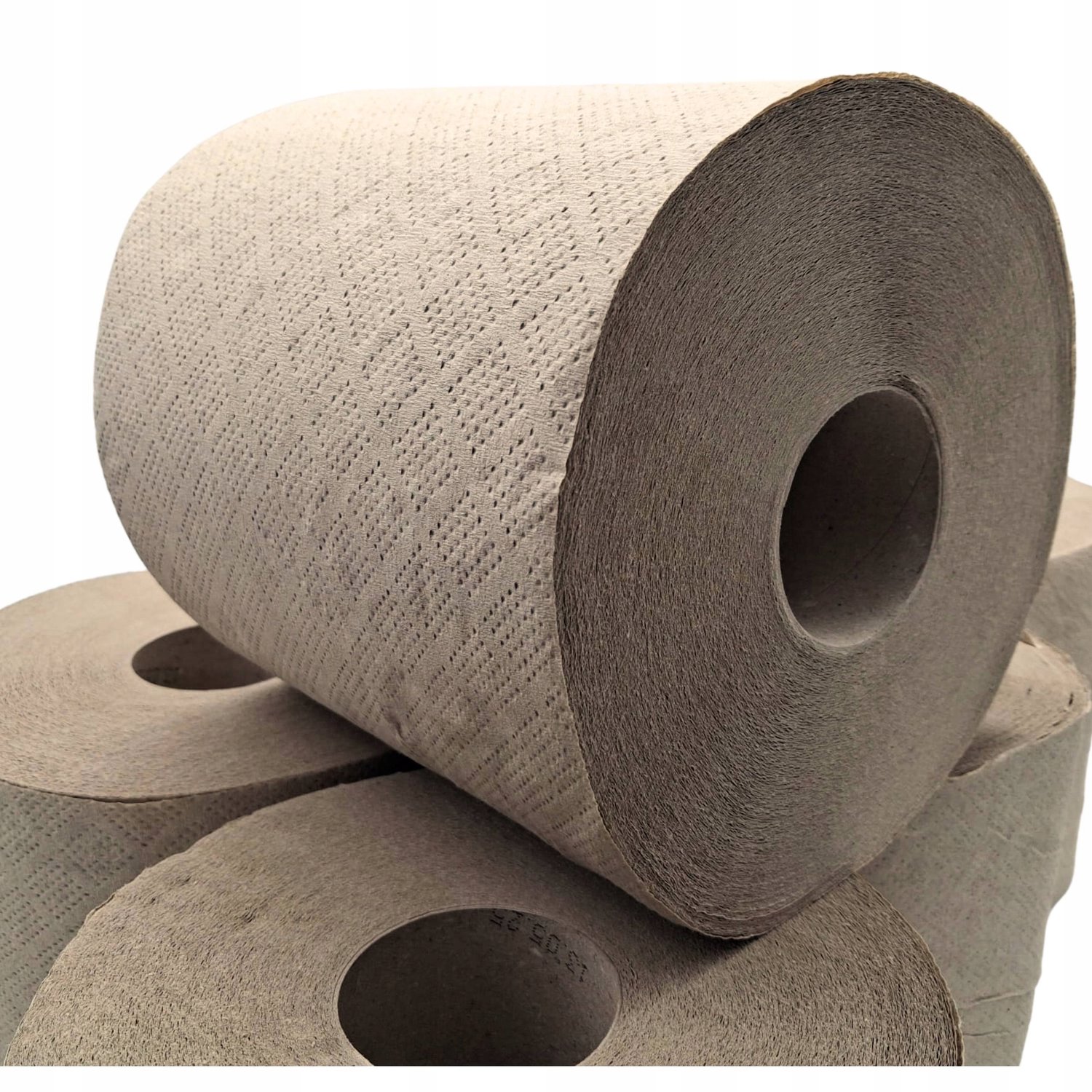 Papieren handdoekrol 120m - 1-laags, gerecycled, grijs