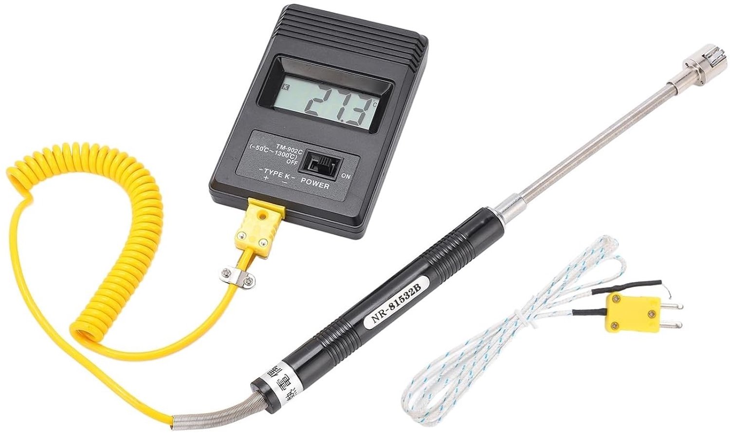 Digitale Thermometer - Hittebestendig Staal - K-type Thermokoppel - Voor Gas, Vloeistof en Halfvaste Metingen