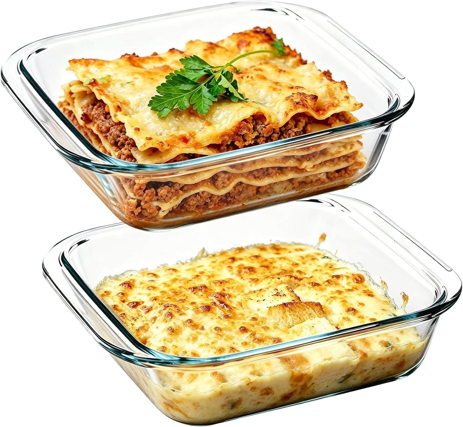 Ovenschaal - Transparant - 19,5 x 16,8 x 4,7 cm - Borosilicaatglas - Voor Ovens, Magnetrons en Friteuses