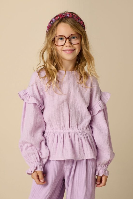 Lichtpaarse Blouse Met Ruffles