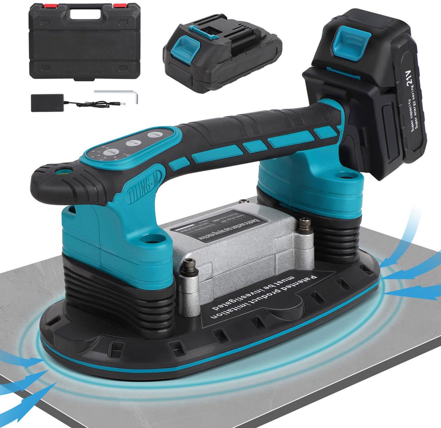 Tegelzetmachine Elektrisch - 21V 6 Snelheden - 24000 RPM Trillingen - Handheld Tegellegmachine - Voor Wand En Vloer