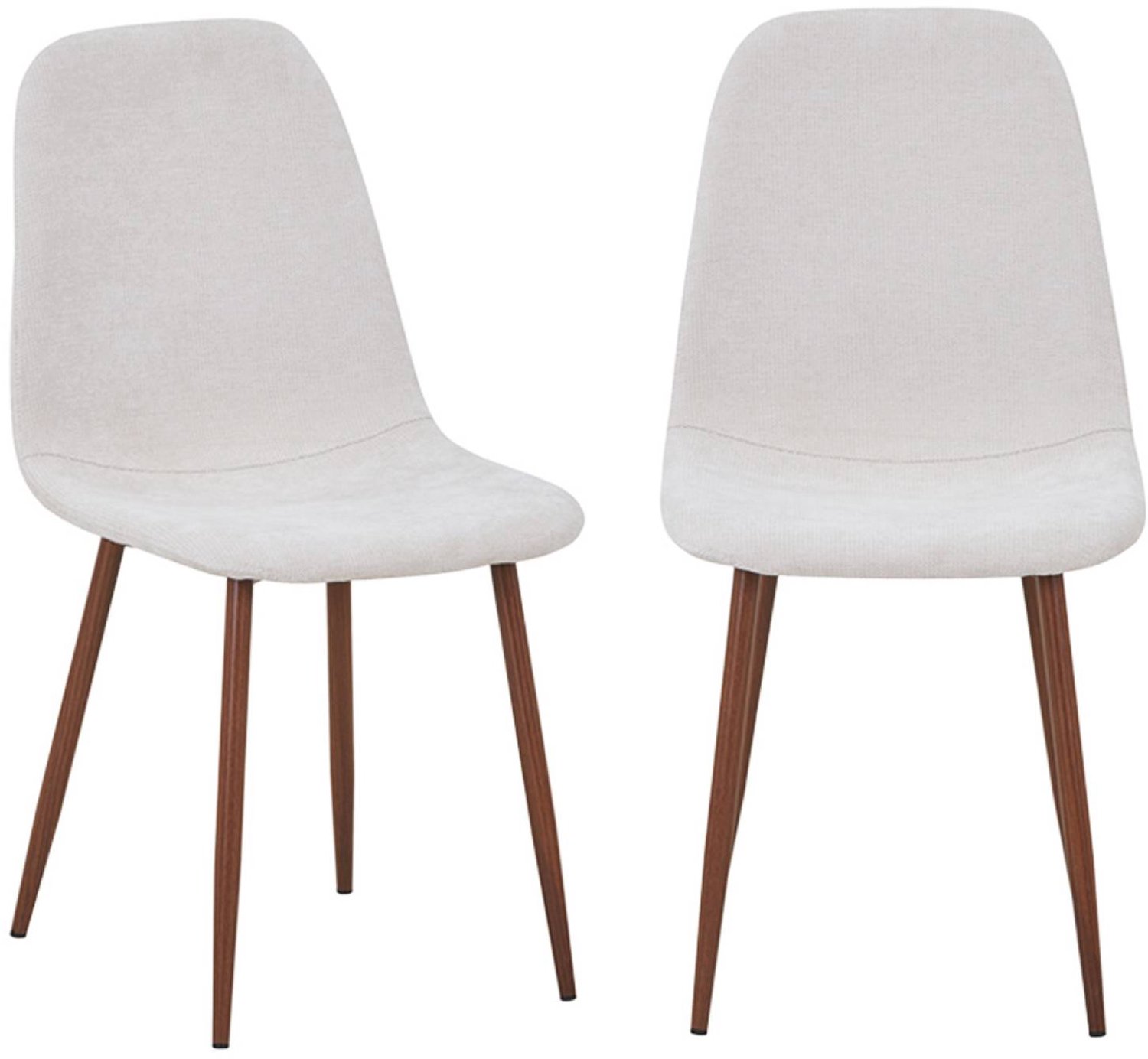 sweeek Set van 2 stoelen met walnootkleurig houtdecor en stof - vera Beige