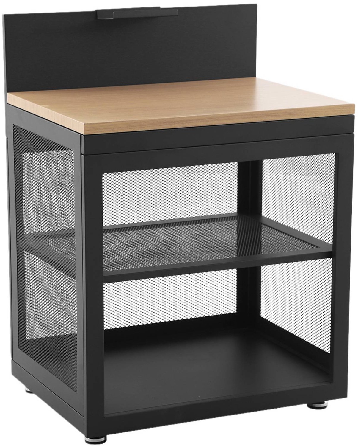 sweeek - Buitenkeuken module 1 plank klein plankje staal en houtdecor l80cm - milos