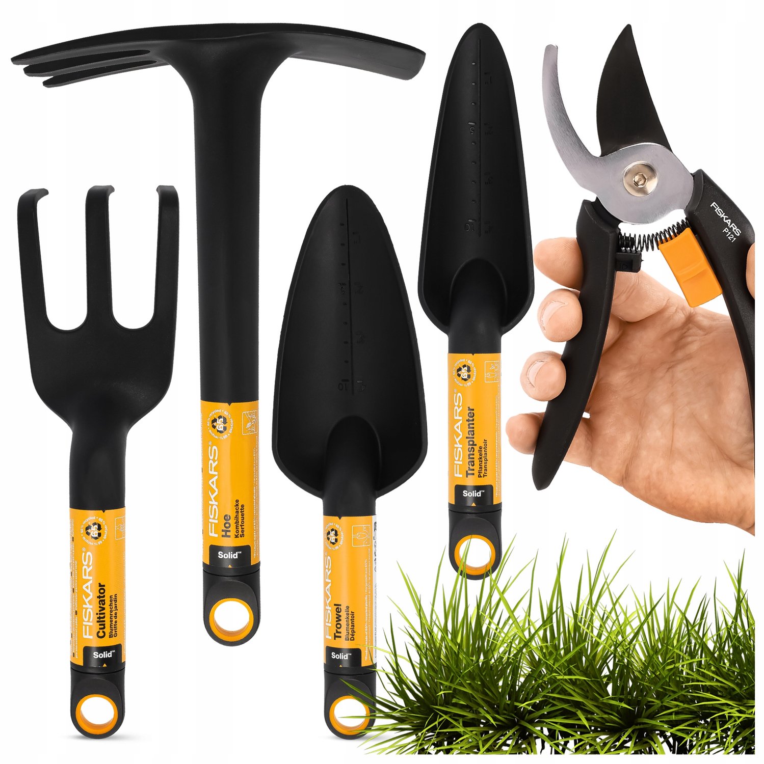 Fiskars Tuin Toolkit 5 Delen: Snoeischaar, Schepjes, Krabber, Schoffel