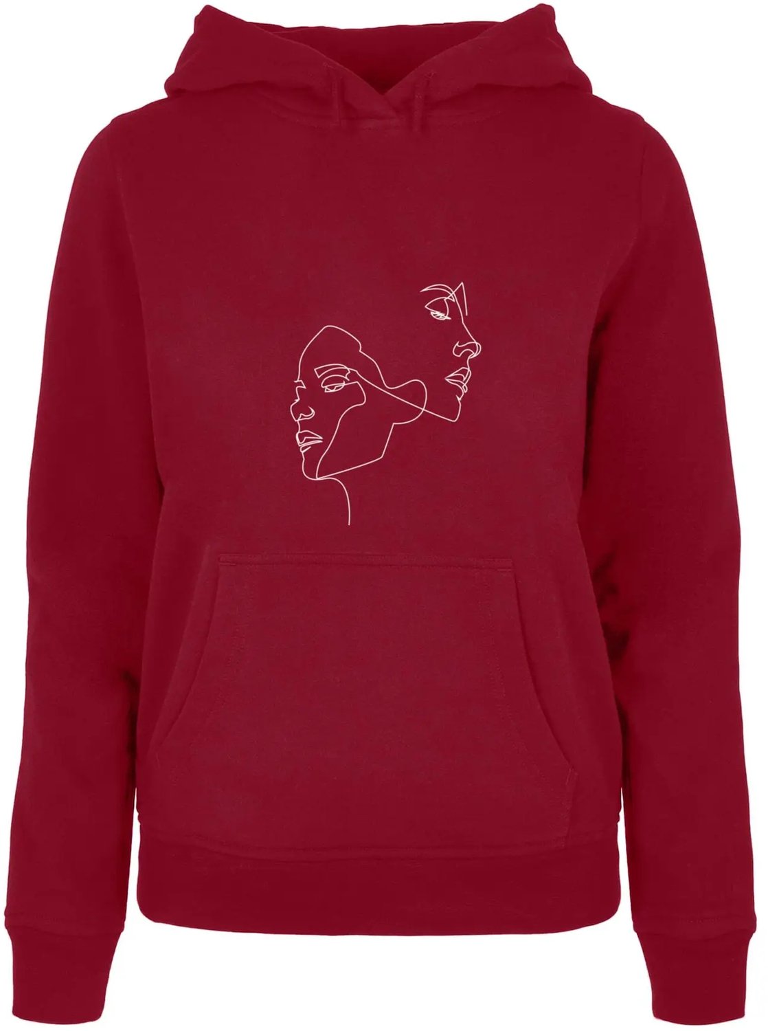 Dames Hoodie Mister Tee One Line Basic Bordeauxrood