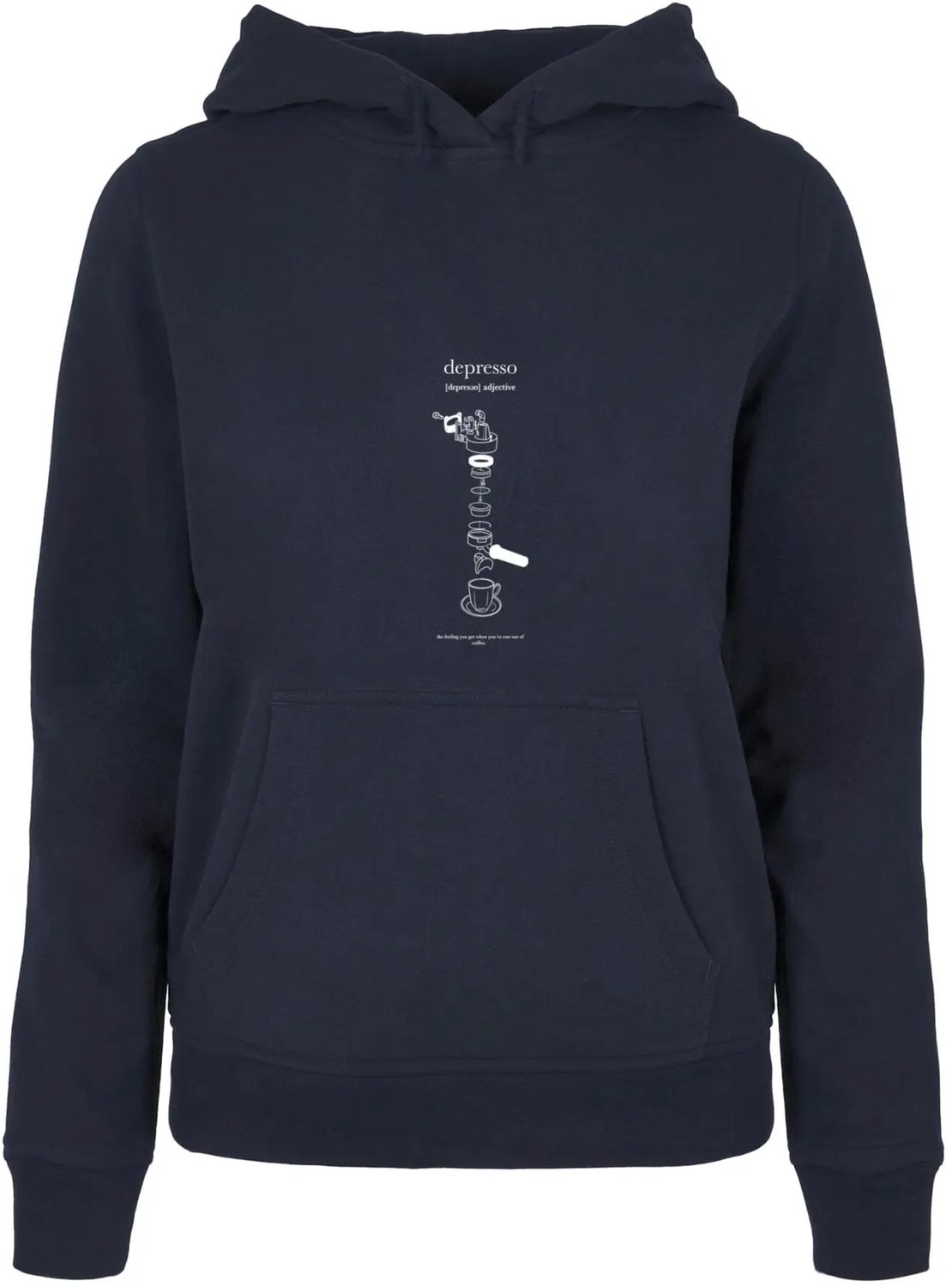 Dames Hoodie Mister Tee Depresso Blauw