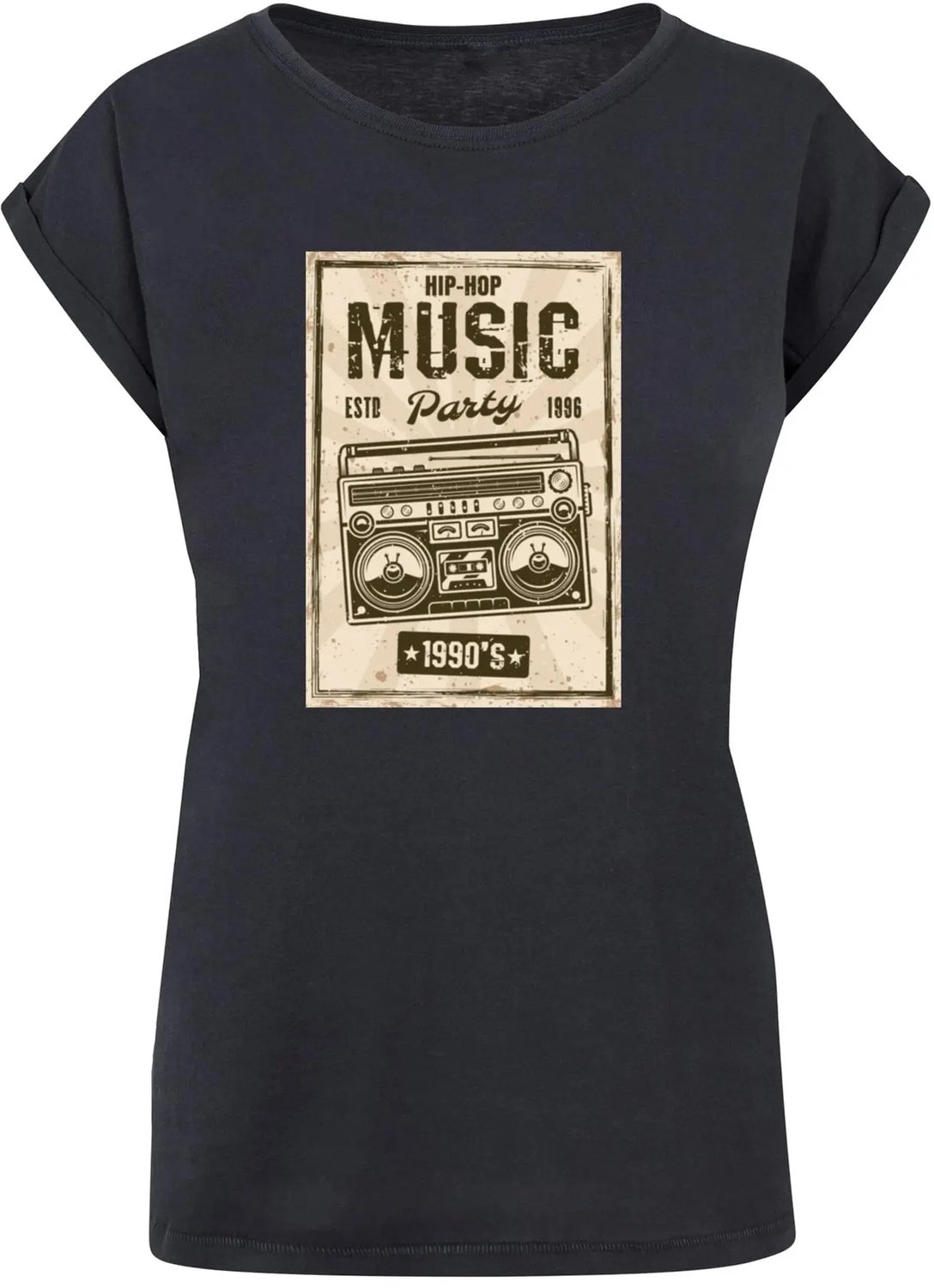 T-shirt dames Mister Tee Retro Boom Blauw