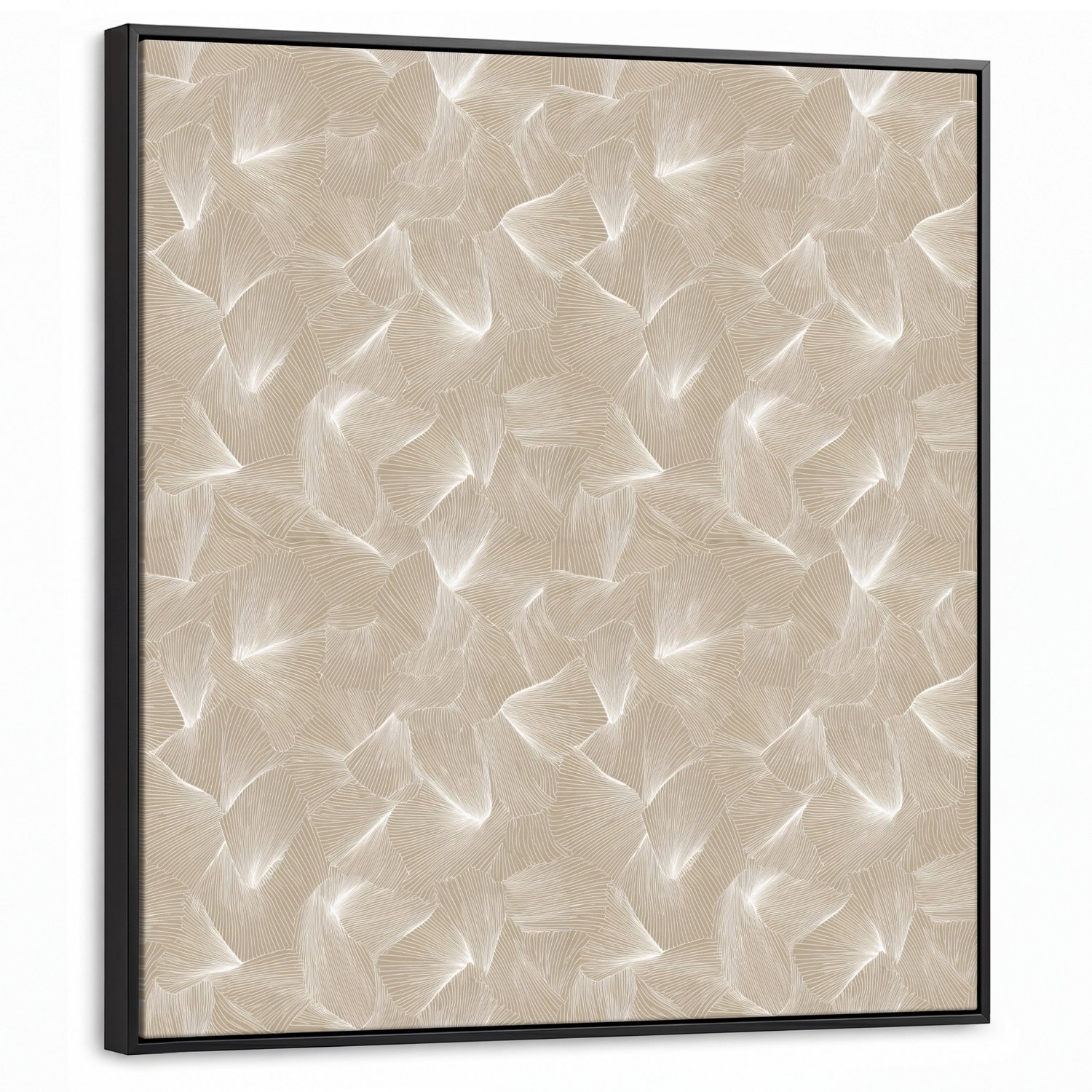 Canvas Schilderij met Baklijst 90x90cm - Organisch - Textuur - Beige - Muurdecoratie woonkamer - Slaapkamer decoratie - Kamer accessoires - Schilderijen op canvas met lijst