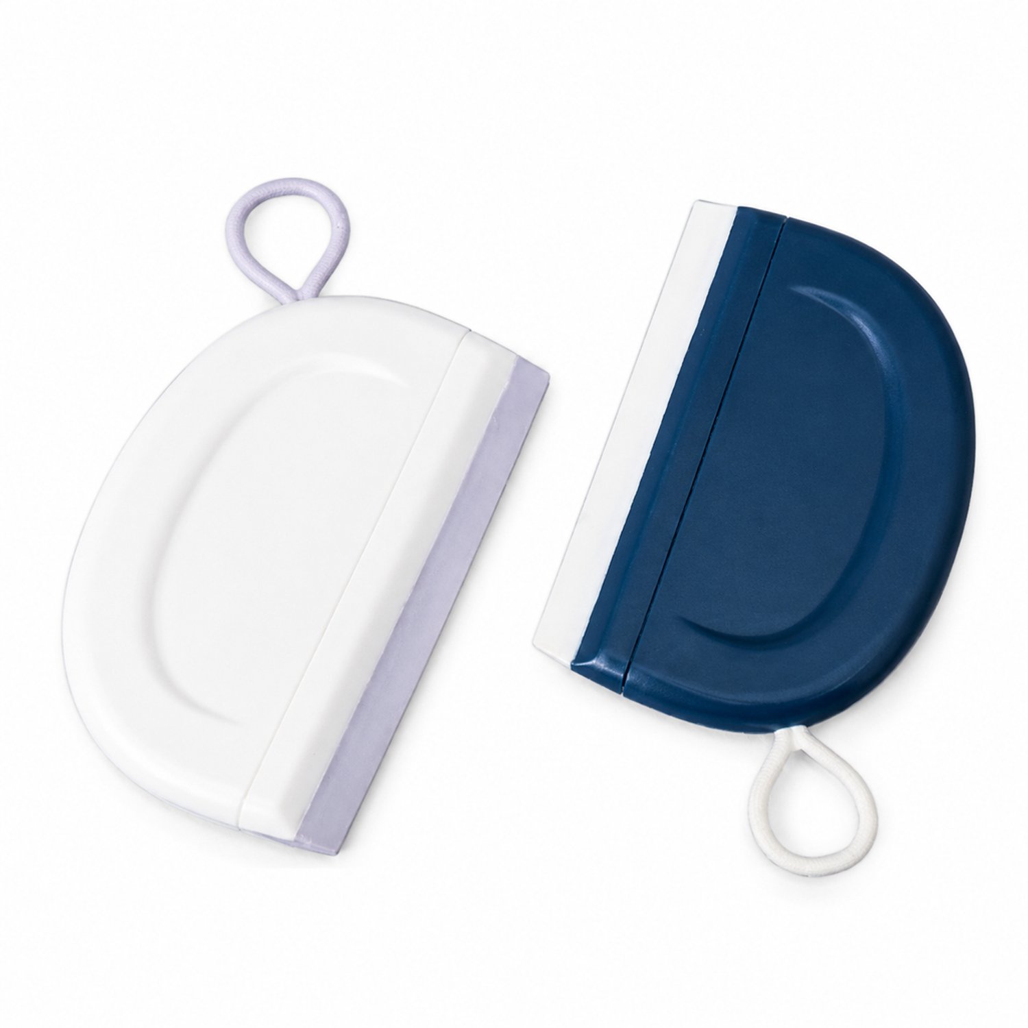 Witte mini-handwisser met verzonken greepvlak en ophanglus voor glas, spiegels, wastafel en keukenwerkblad