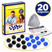 Flero Magneetspel, Magnetisch Schaakspel, Tafel Magneetspel - Magneetstenen Bordspel met Houten Bord, Touw en Opbergzakje - Strategisch Familiespel voor 1 tot 4 Spelers - Campingspel, Feestspel voor Familiebijeenkomsten, Reisspel (Blauw & Zwart)