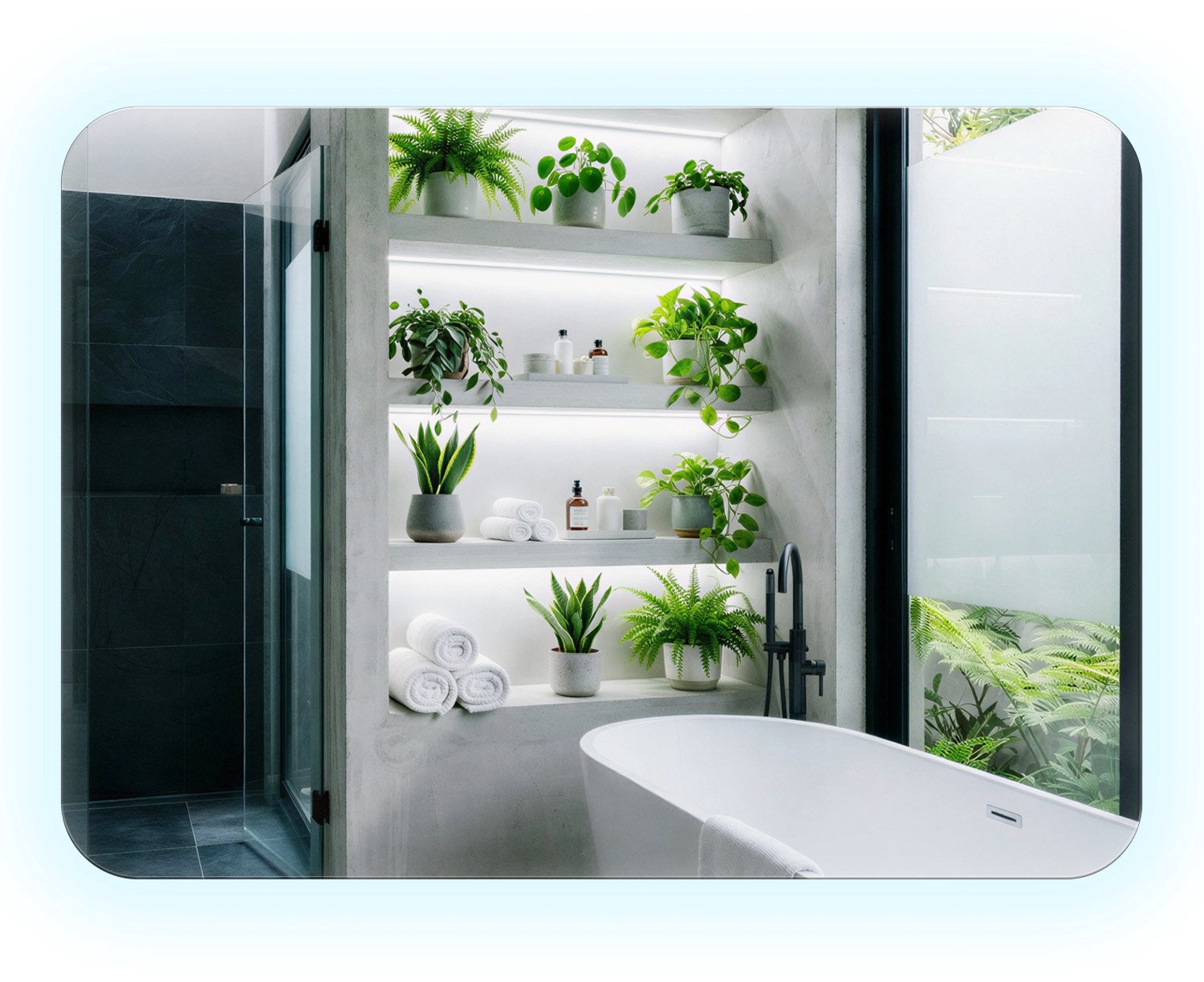 WallMuralia Rechthoekige wandspiegel met afgeronde hoeken - 50x70 cm - Koel LED licht - Spiegel met LED verlichting - Moderne Spiegel - Toiletspiegel Met Licht Koel licht