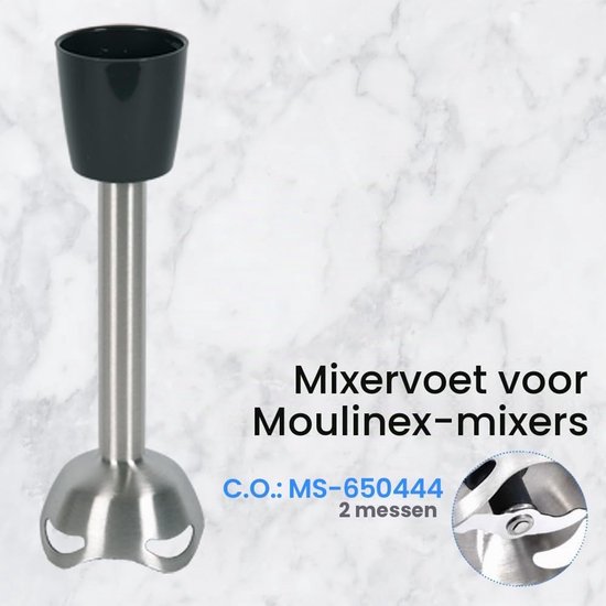 Mixerstaaf - 2 roestvrijstalen messen - Compatibel met Moulinex — afbeelding 2