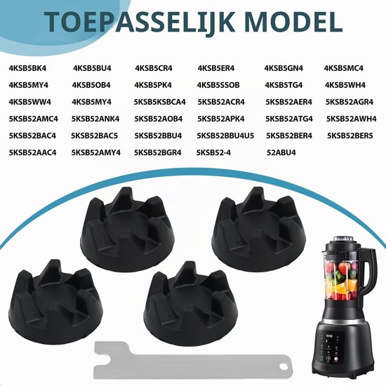 Blenderkoppeling - 4 stuks - Met montagesleutel — afbeelding 3