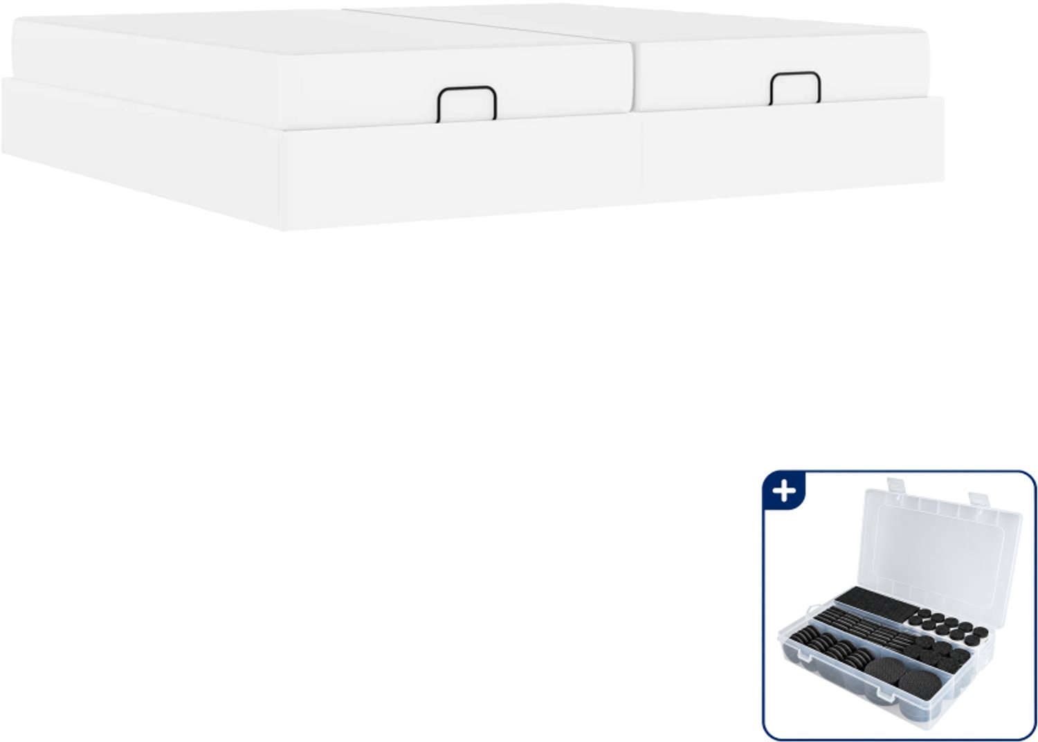vidaXL 2-persoons bed met matras - 100 x 200 cm - wit - Inclusief antikrasvilt 177-delig
