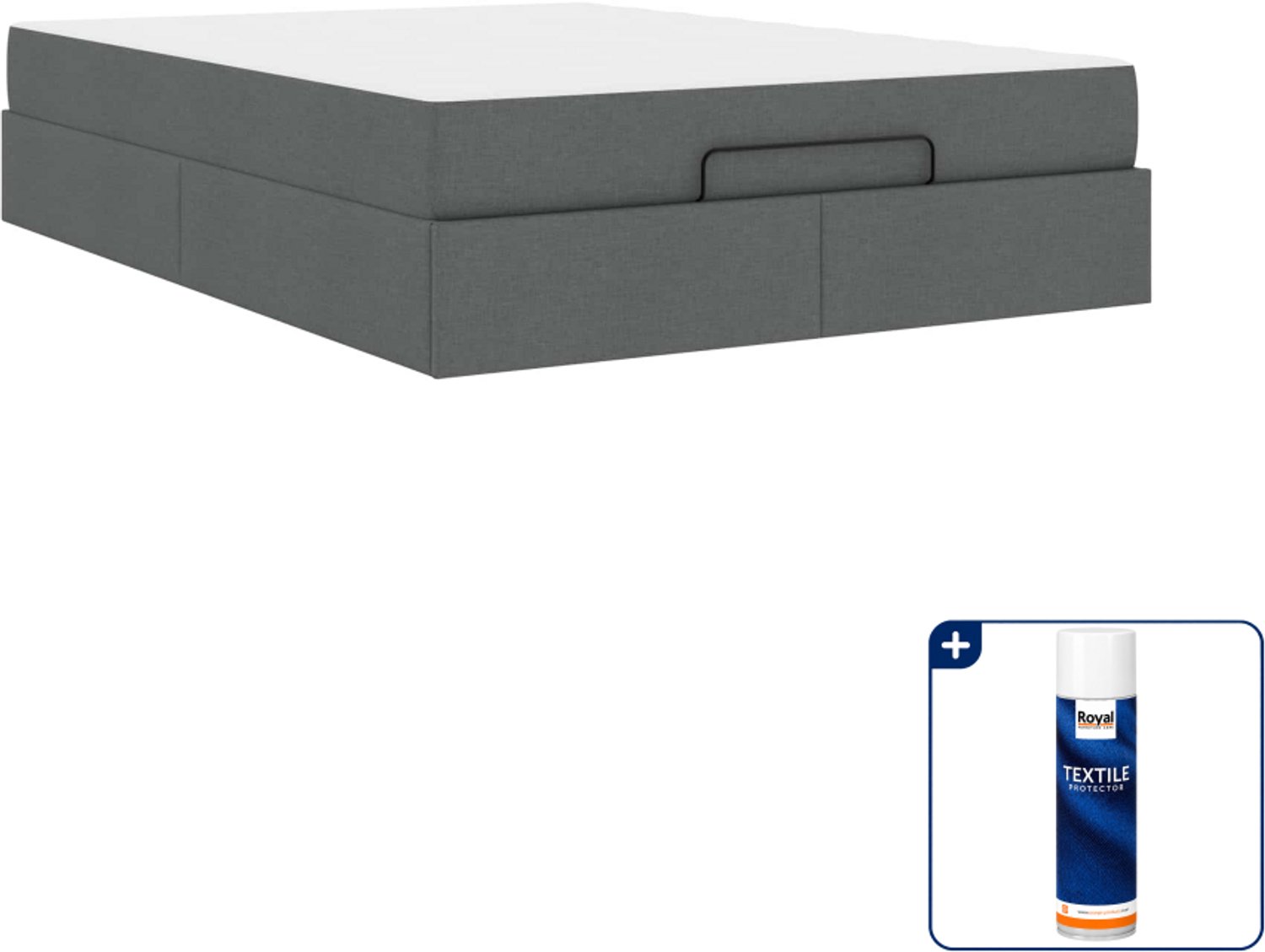 vidaXL Bed met matras - Queensize - 160 x 200 cm - stof - dim grijs - Inclusief textielbeschermer 500 ml Bruin
