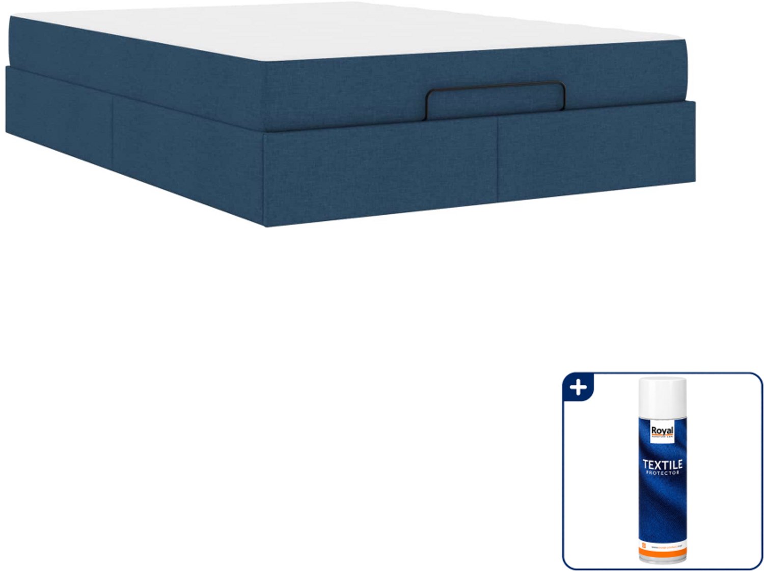 vidaXL Bedframe met matras - 140 x 200 cm - stof - blauw - Inclusief textielbeschermer 500 ml Bruin