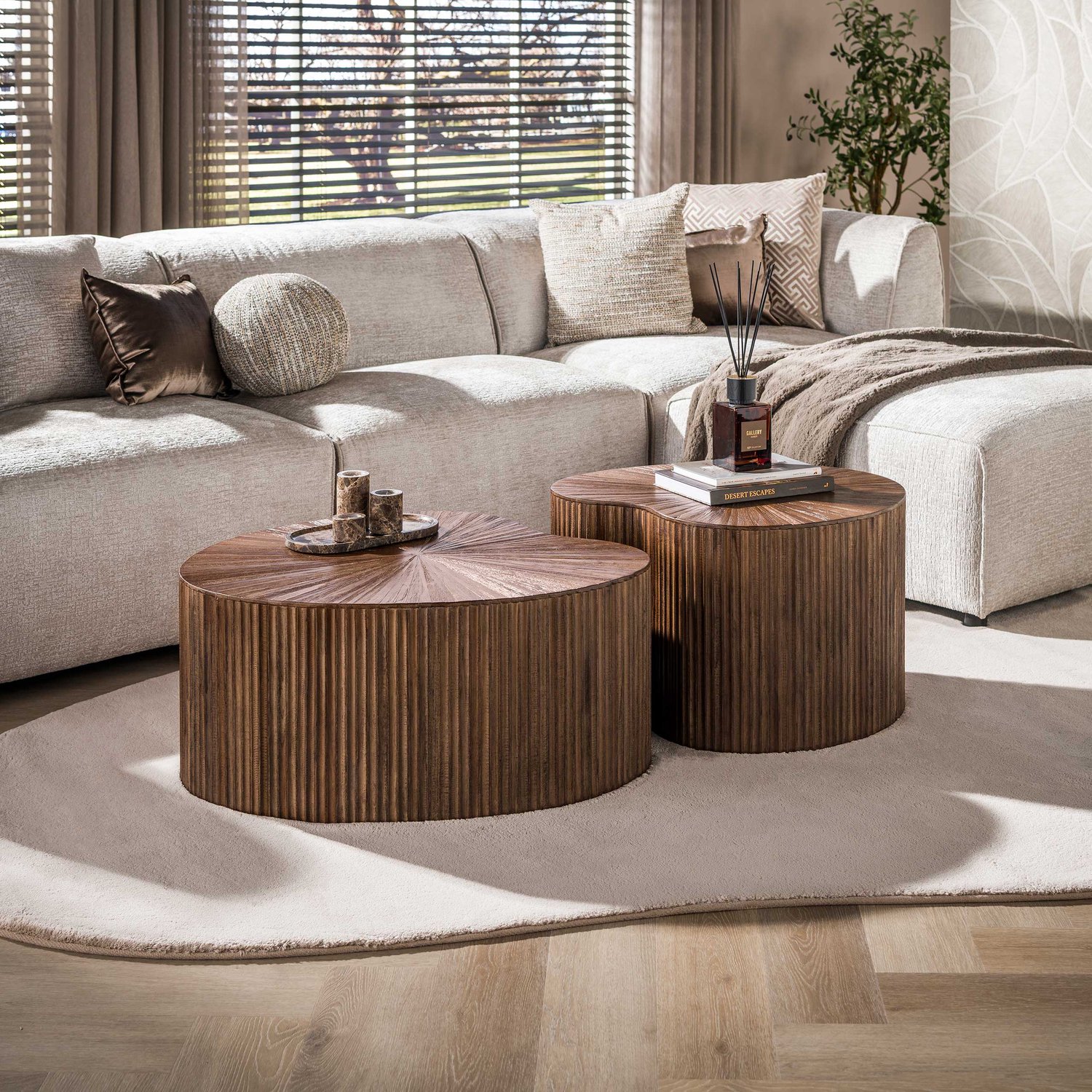 Hoyz Collection Salontafel Elara - Bruin - 66x81x37 cm