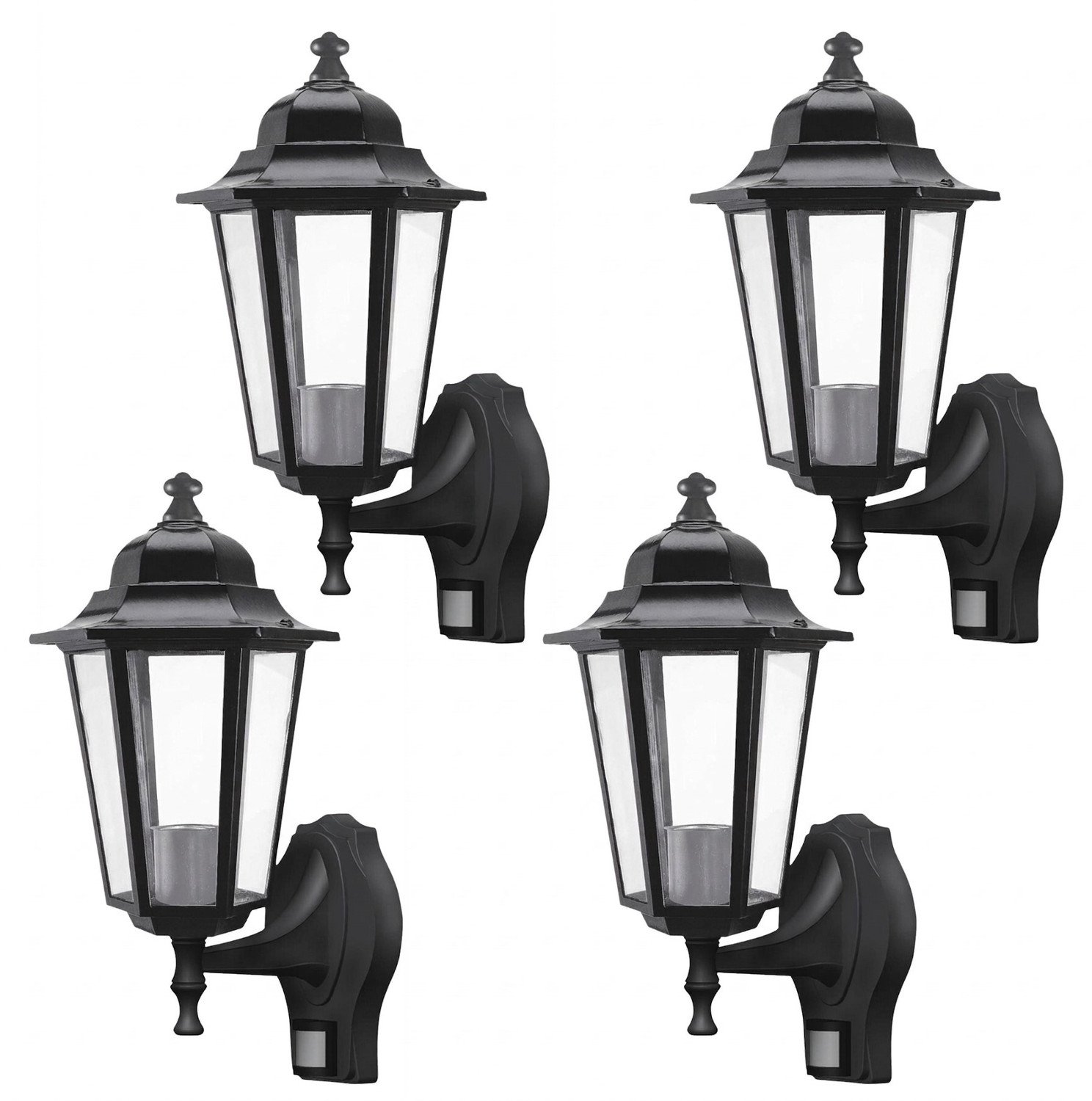 Rabalux Velence - tuinwandlamp/ Wandlamp - Zwart - Ideaal voor elk terras - 4 stuks